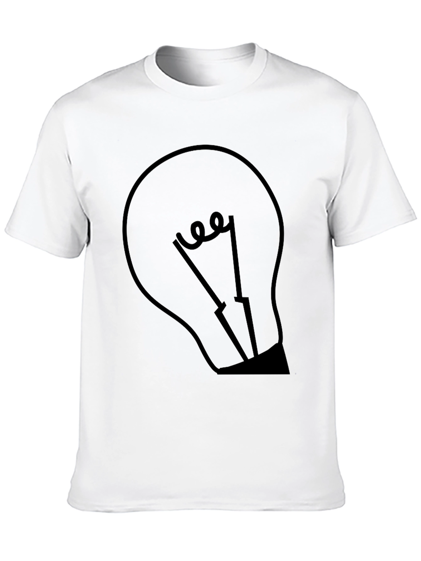 Black Men's Black Graphic Tee - Light Bulb Design view 10
