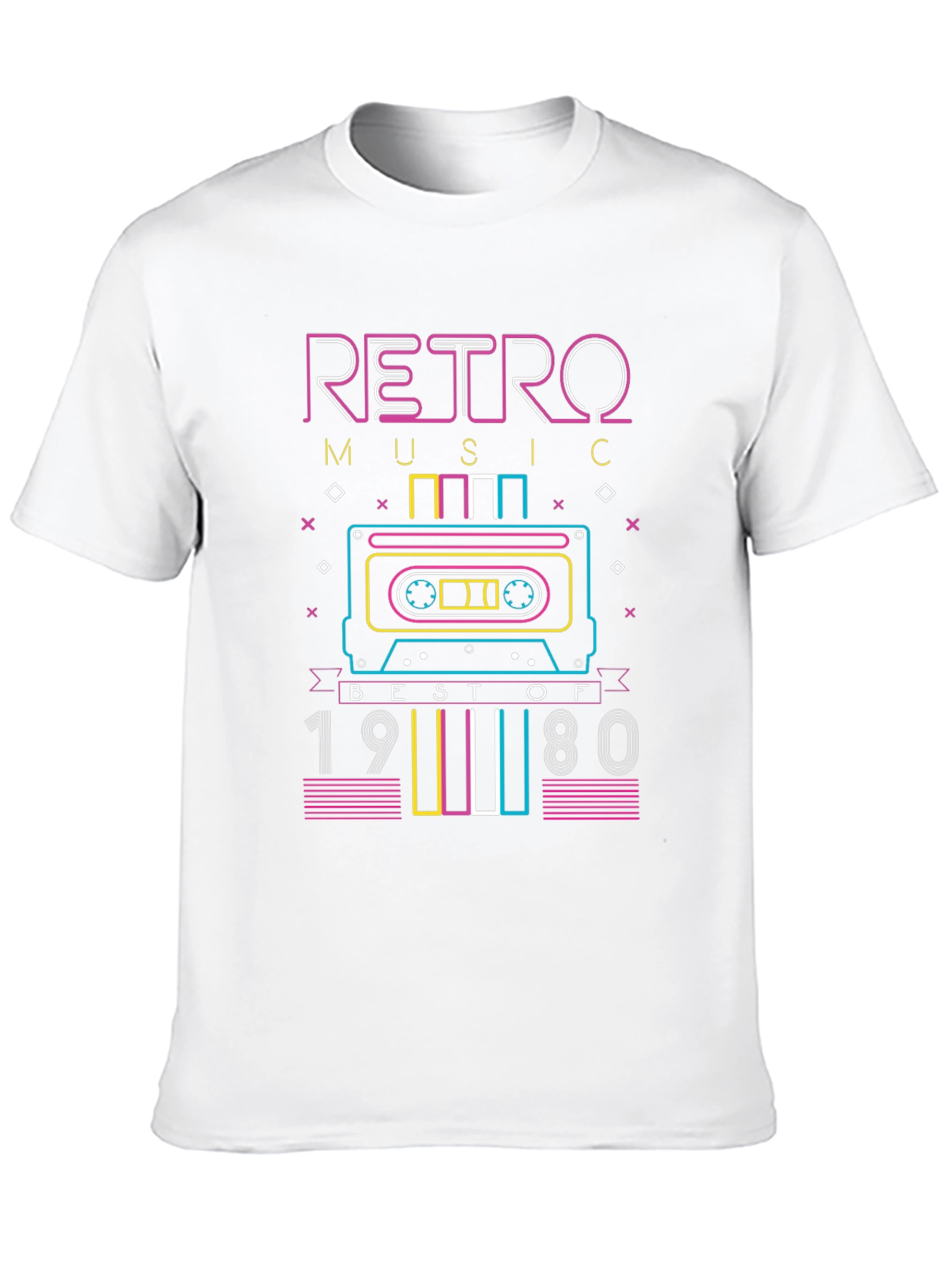 Black Retro Music Best of 1980s Cassette T-Shirt view 10