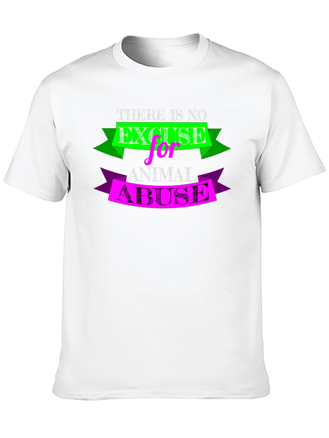 Black Animal Abuse Awareness Black T-Shirt view 10