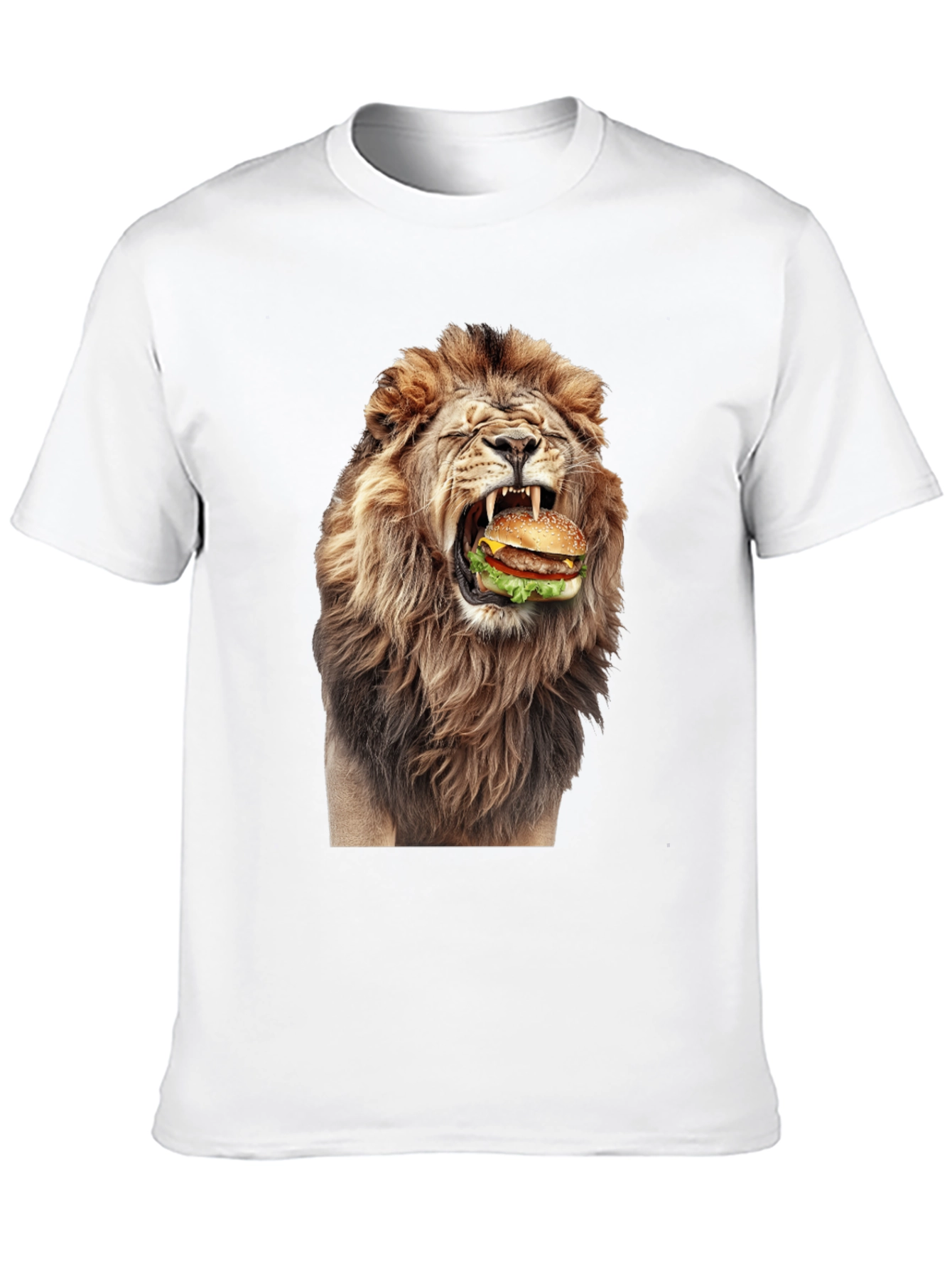 Black Lion Eating Burger Graphic T-Shirt - Black view 10