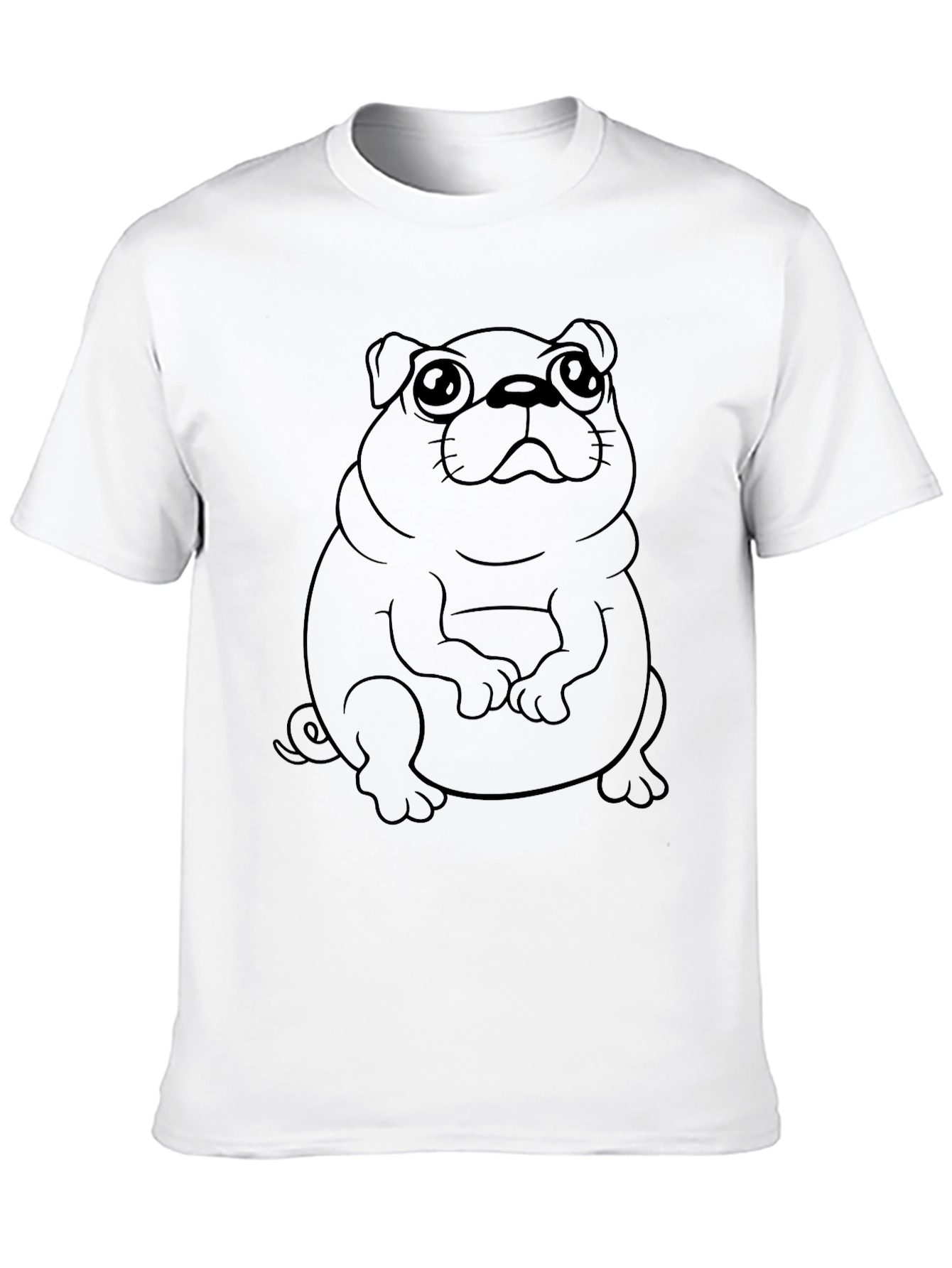 Black Men's Black Pug Graphic T-Shirt view 10