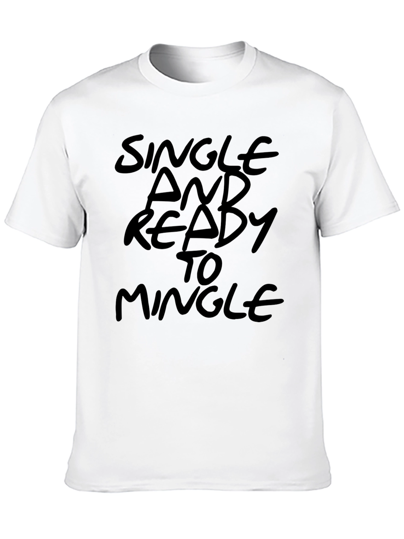 Black Single and Ready to Mingle Men's Black T-Shirt view 10