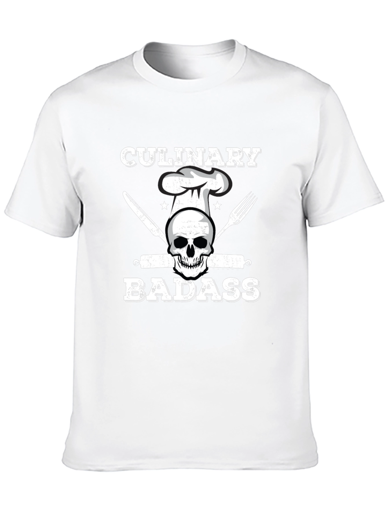 Black Culinary Badass T-Shirt - Chef Skull Design view 10