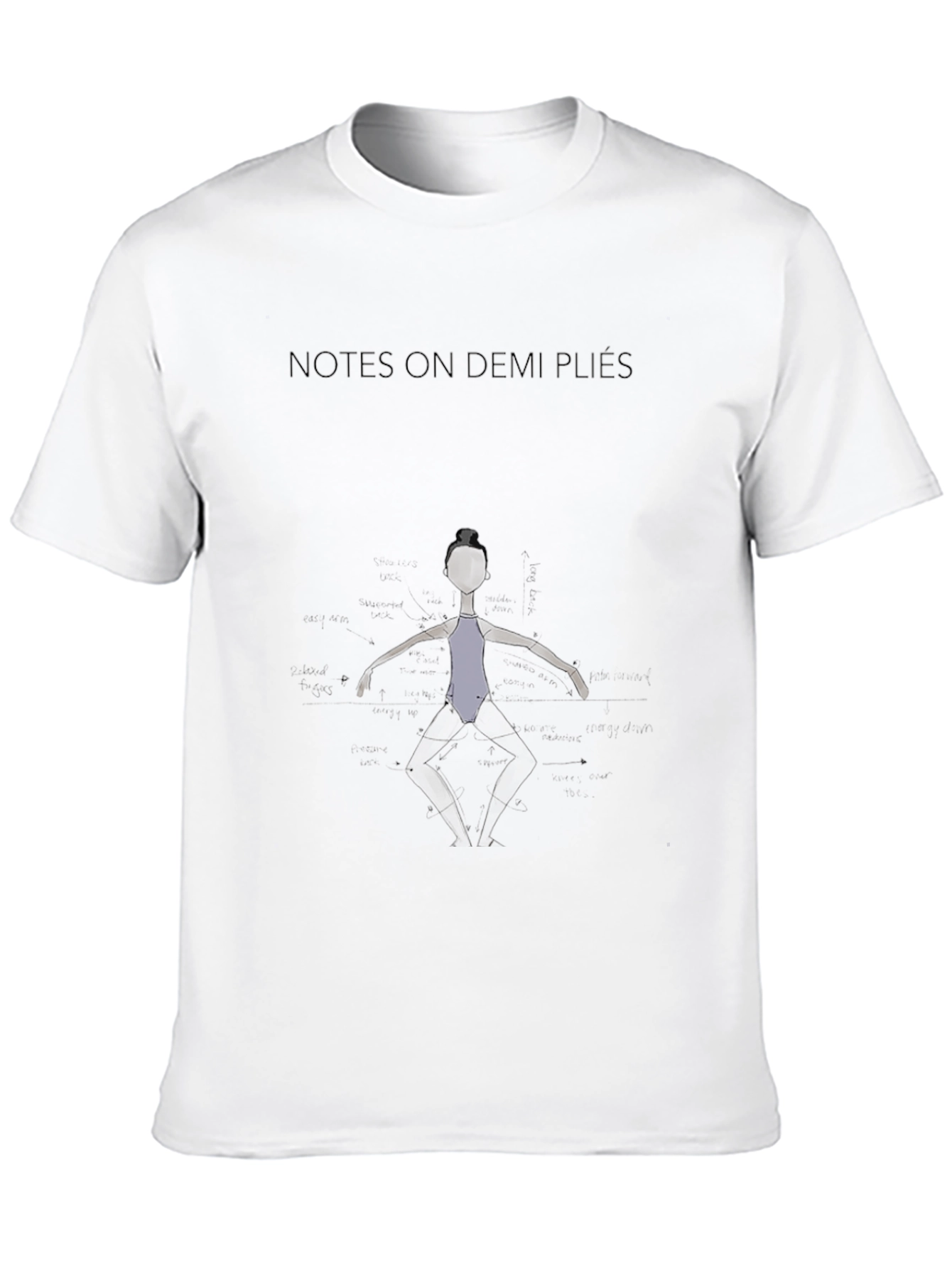 Black Notes On Demi Plié Black T-Shirt view 10