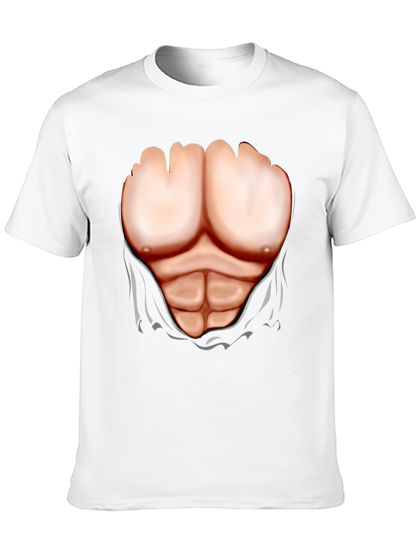 Black Muscle Chest Print T-Shirt - Black Novelty Tee view 10