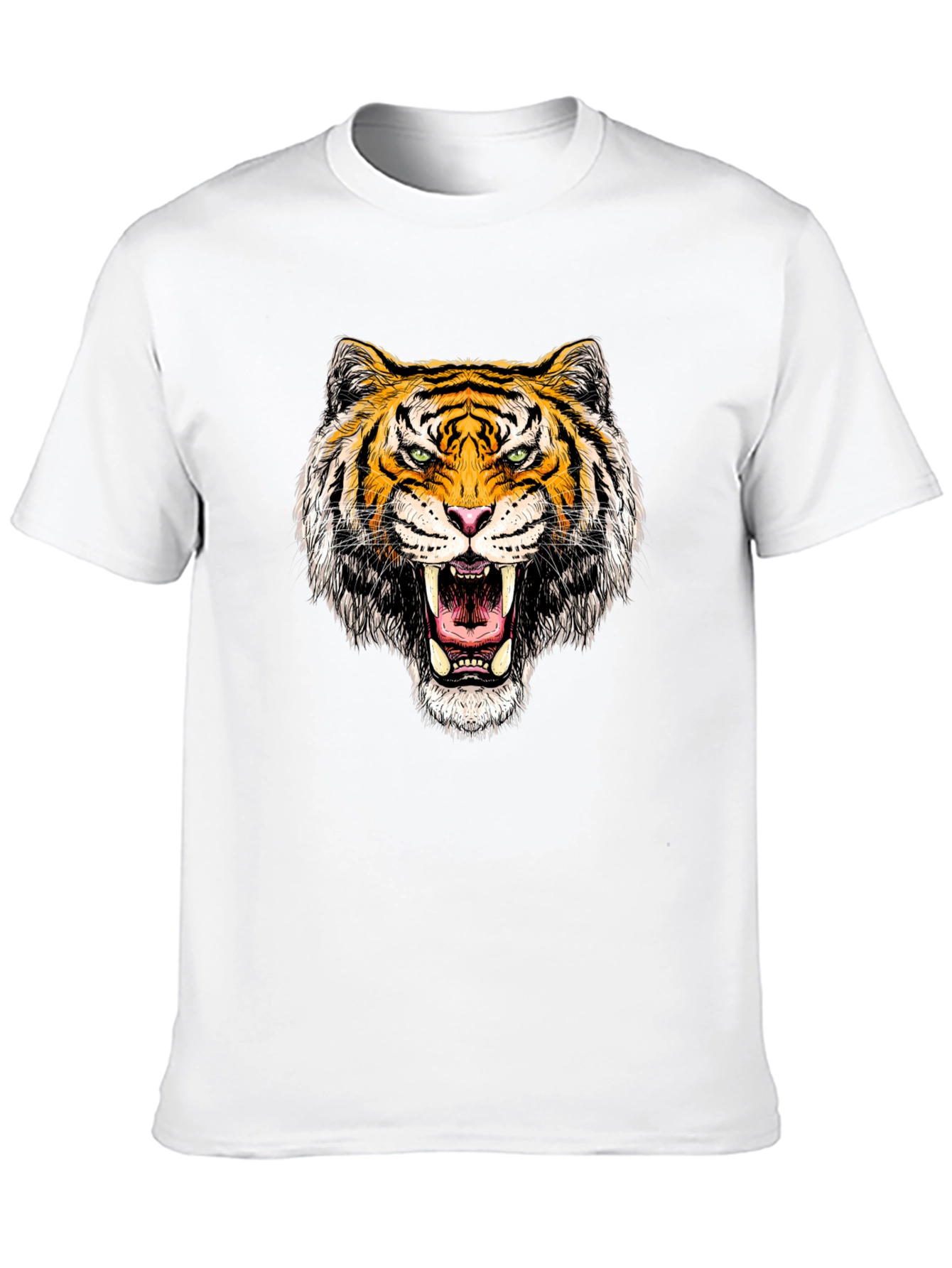 Black Roaring Tiger Graphic Tee - Black Cotton T-Shirt view 10