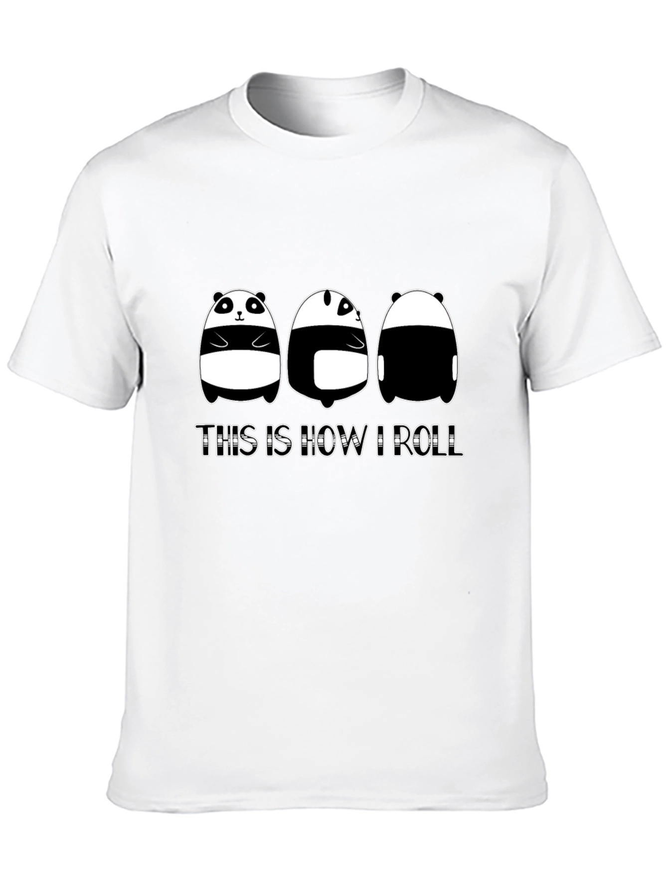 Black Panda 'This is How I Roll' Black T-Shirt view 10