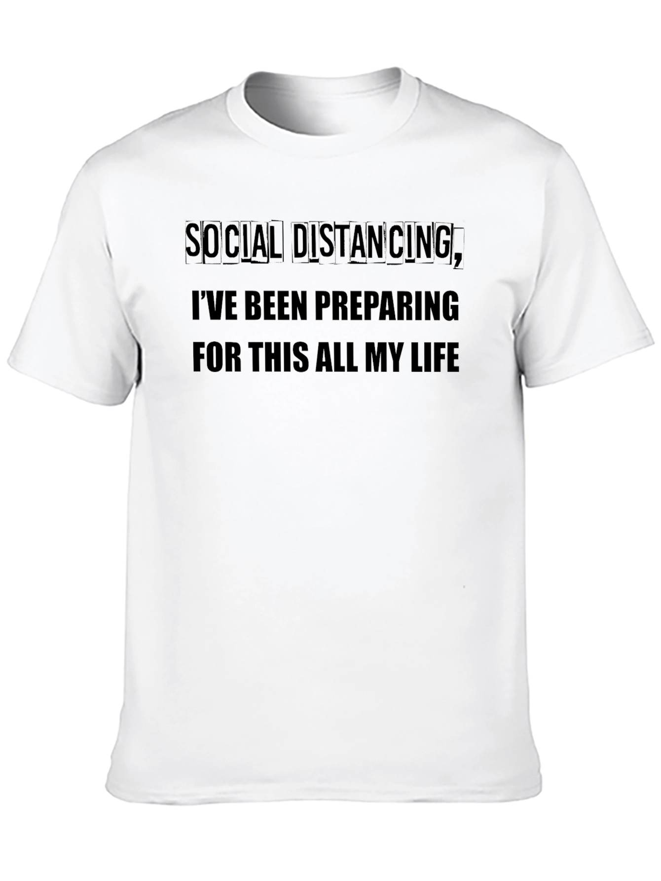Black Social Distancing Prepared Black T-Shirt view 10