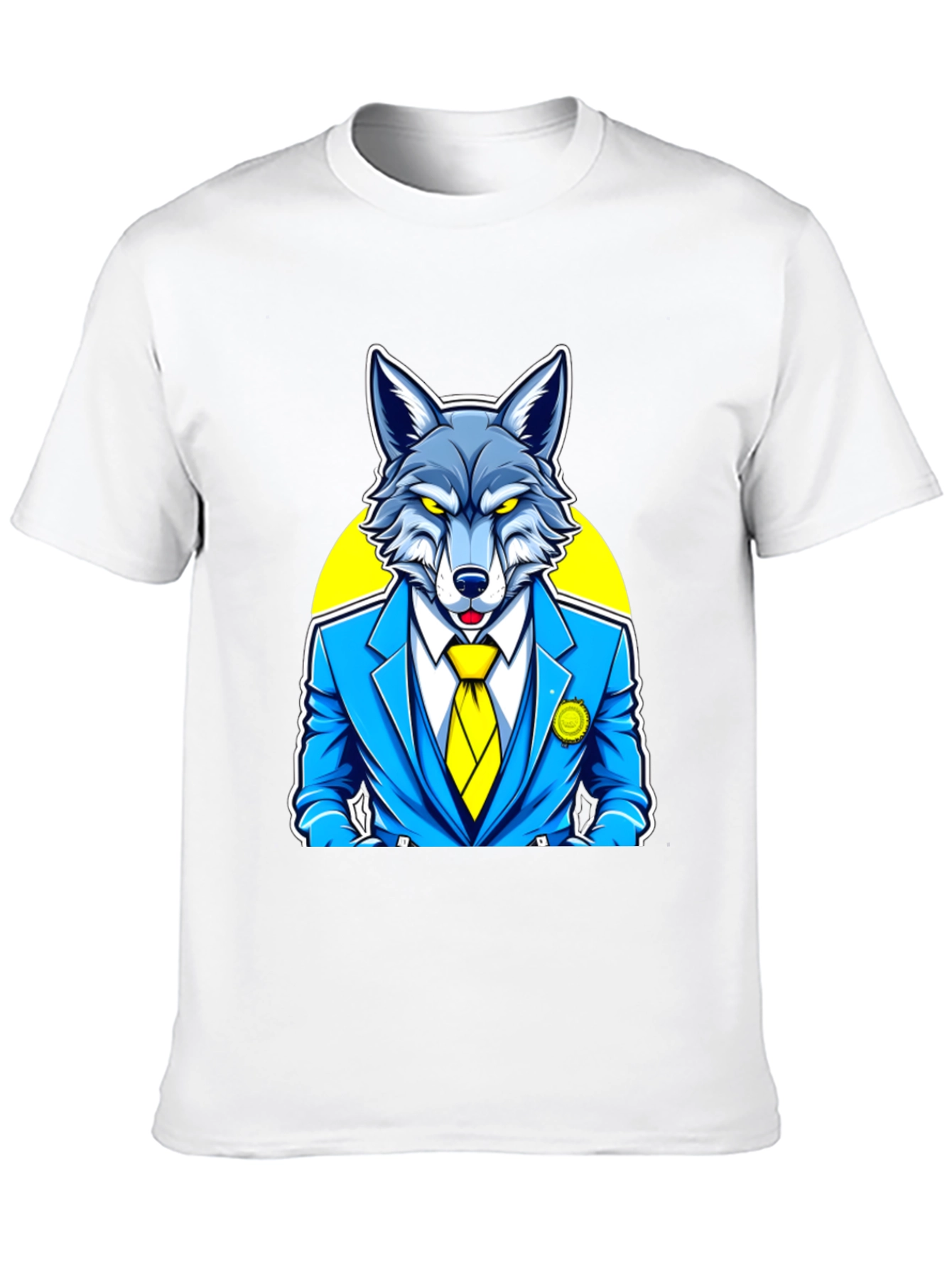Black Wolf in Suit Graphic Tee - Cool Animal Cartoon Shirt view 10