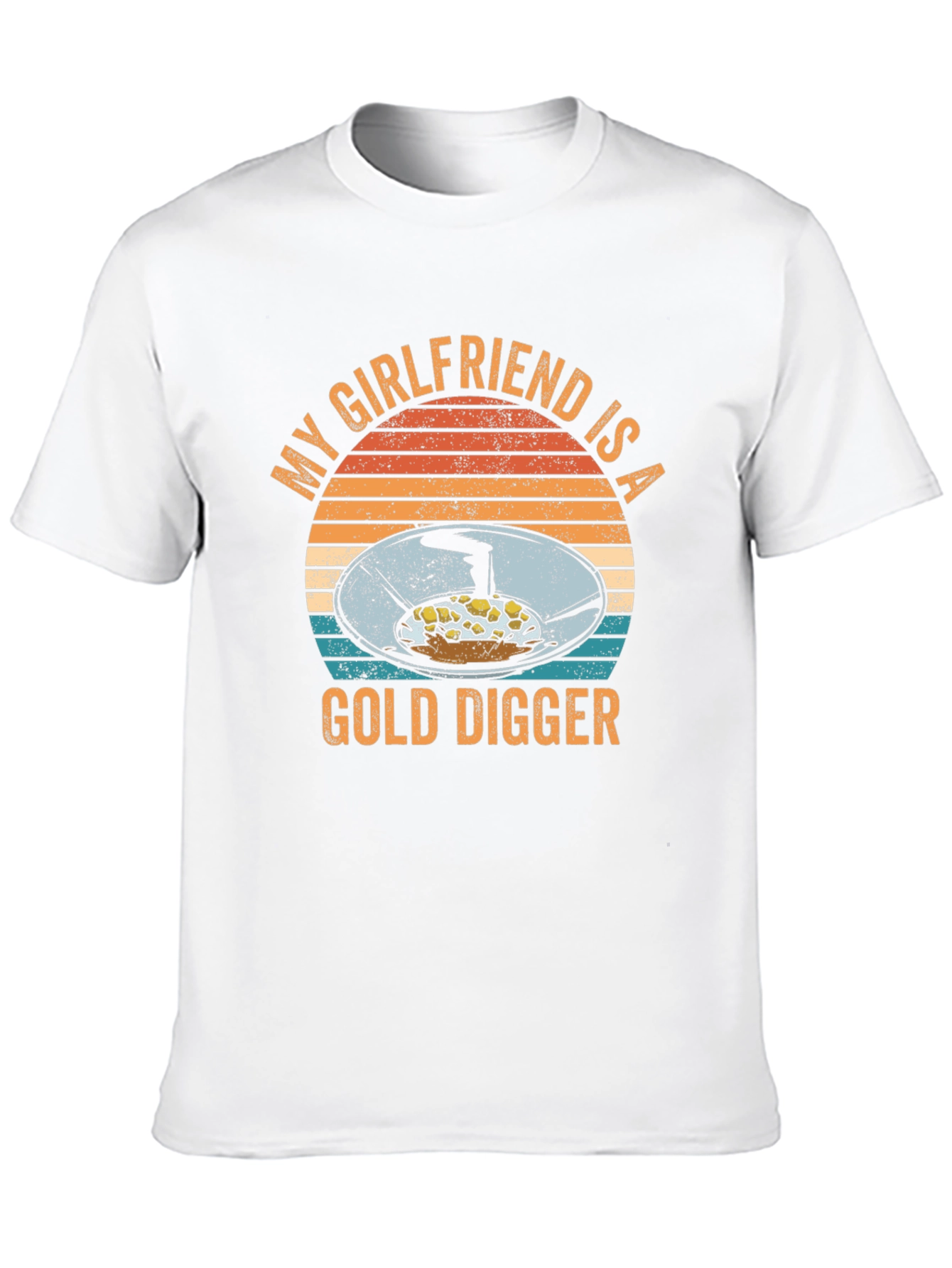Black Funny "My Girlfriend is a Gold Digger" Graphic T-Shirt view 10