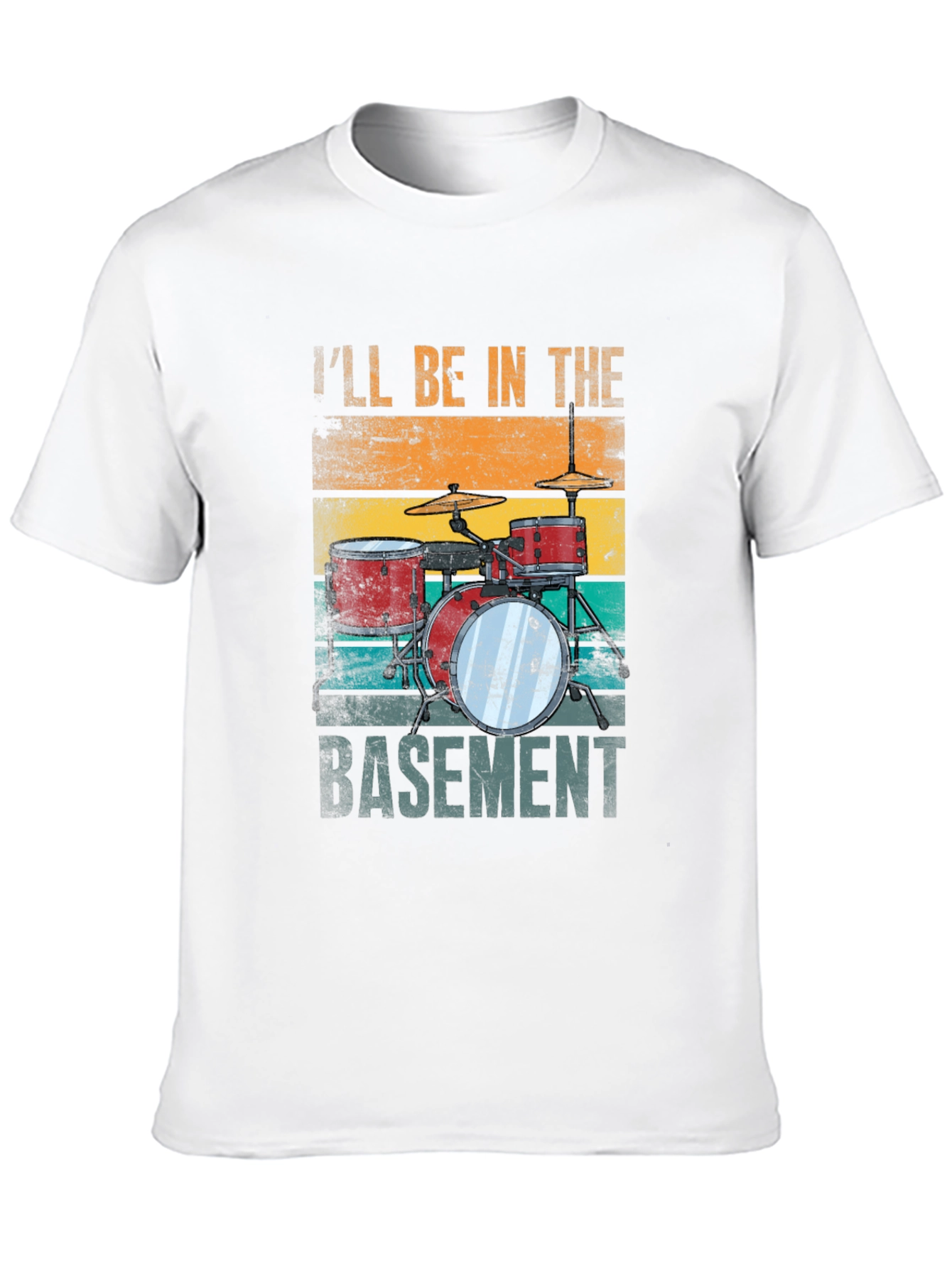 Black I'll Be in the Basement Drum Set T-Shirt view 10