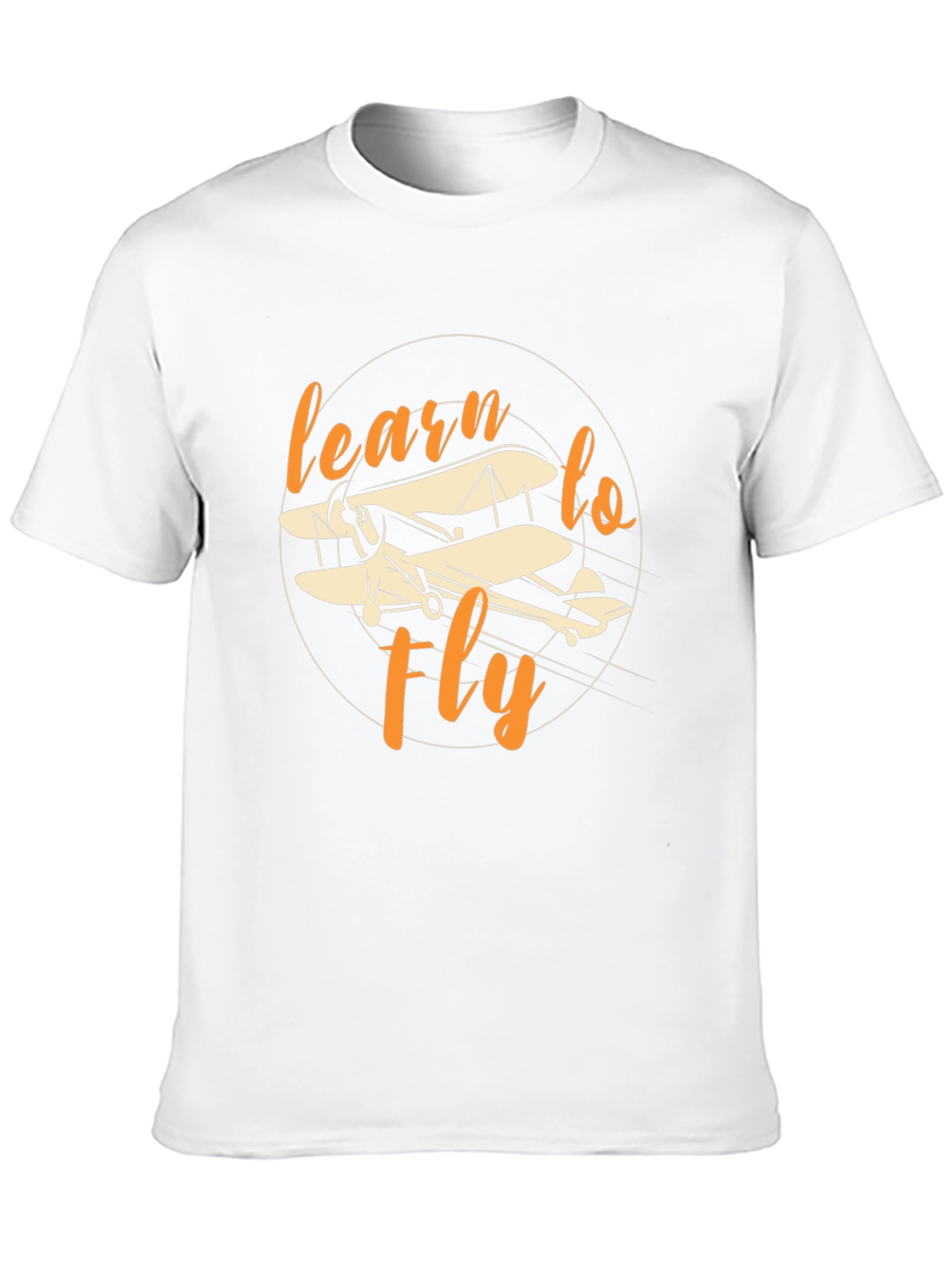 Black Learn to Fly Vintage Biplane Graphic T-Shirt view 10