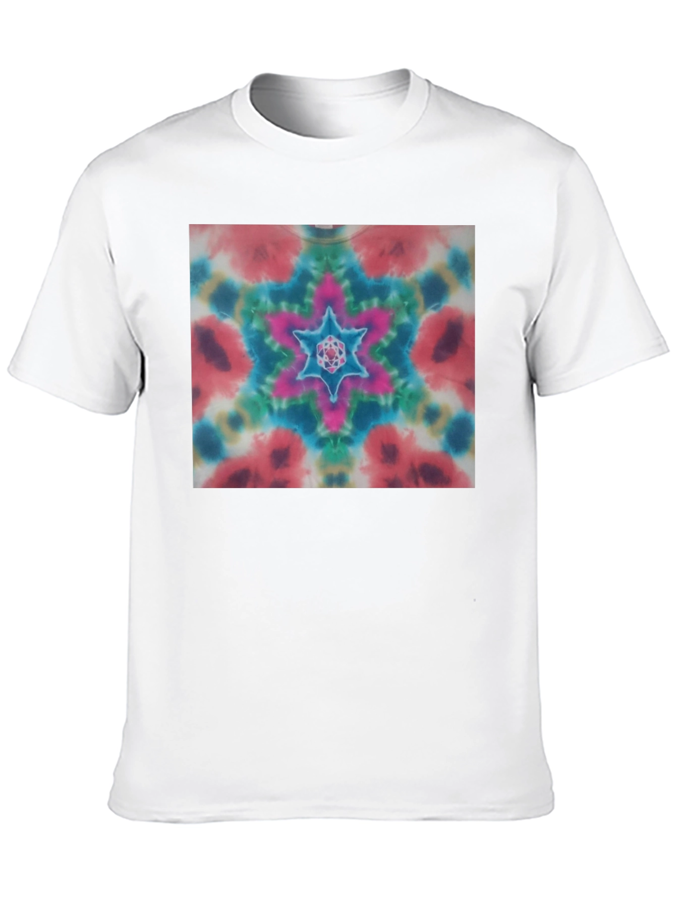 Black Colorful Tie-Dye Starburst Graphic Tee - Unisex view 10