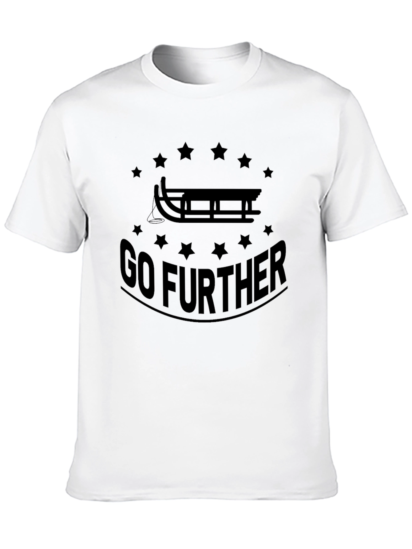 Black Go Further Sled Graphic Tee - Black Cotton T-Shirt view 10