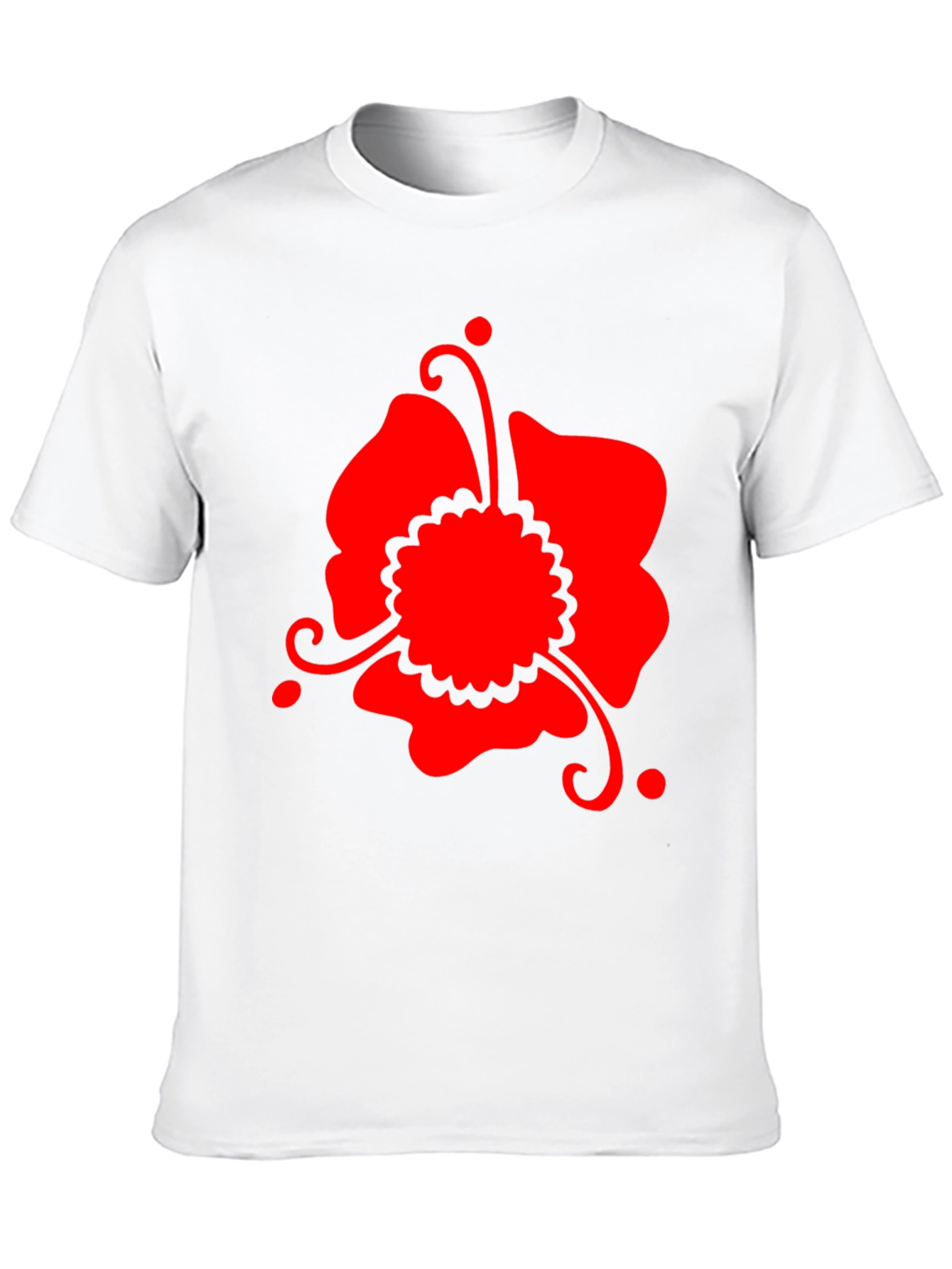 Black Red Floral Graphic Black T-Shirt view 10