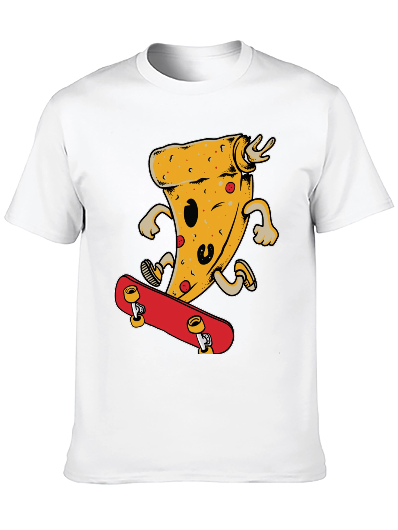 Black Pizza Skateboard T-Shirt - Fun & Stylish view 10