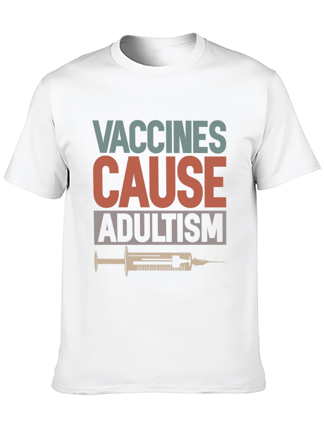 Black Vaccines Cause Adultism Graphic Tee view 10