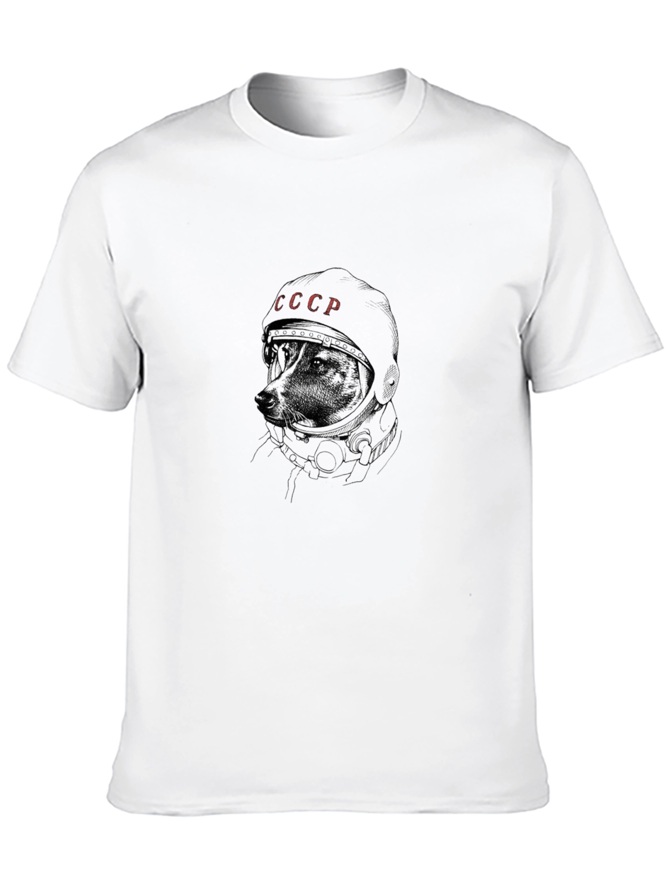 Black Soviet Space Dog T-Shirt - Laika Cosmonaut view 10