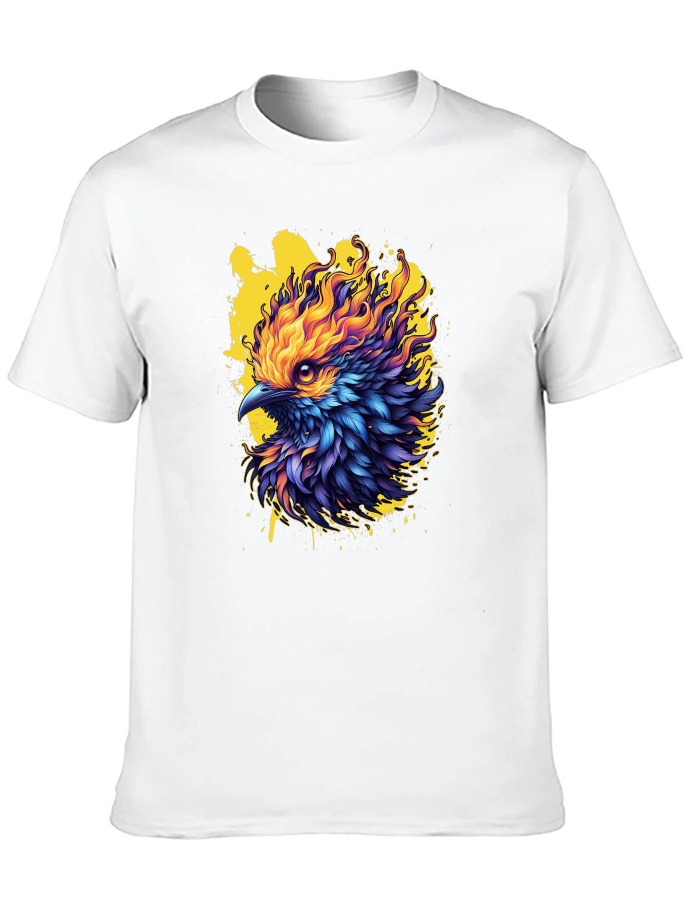 Black Fiery Phoenix Graphic Tee - Bold Statement Shirt view 10
