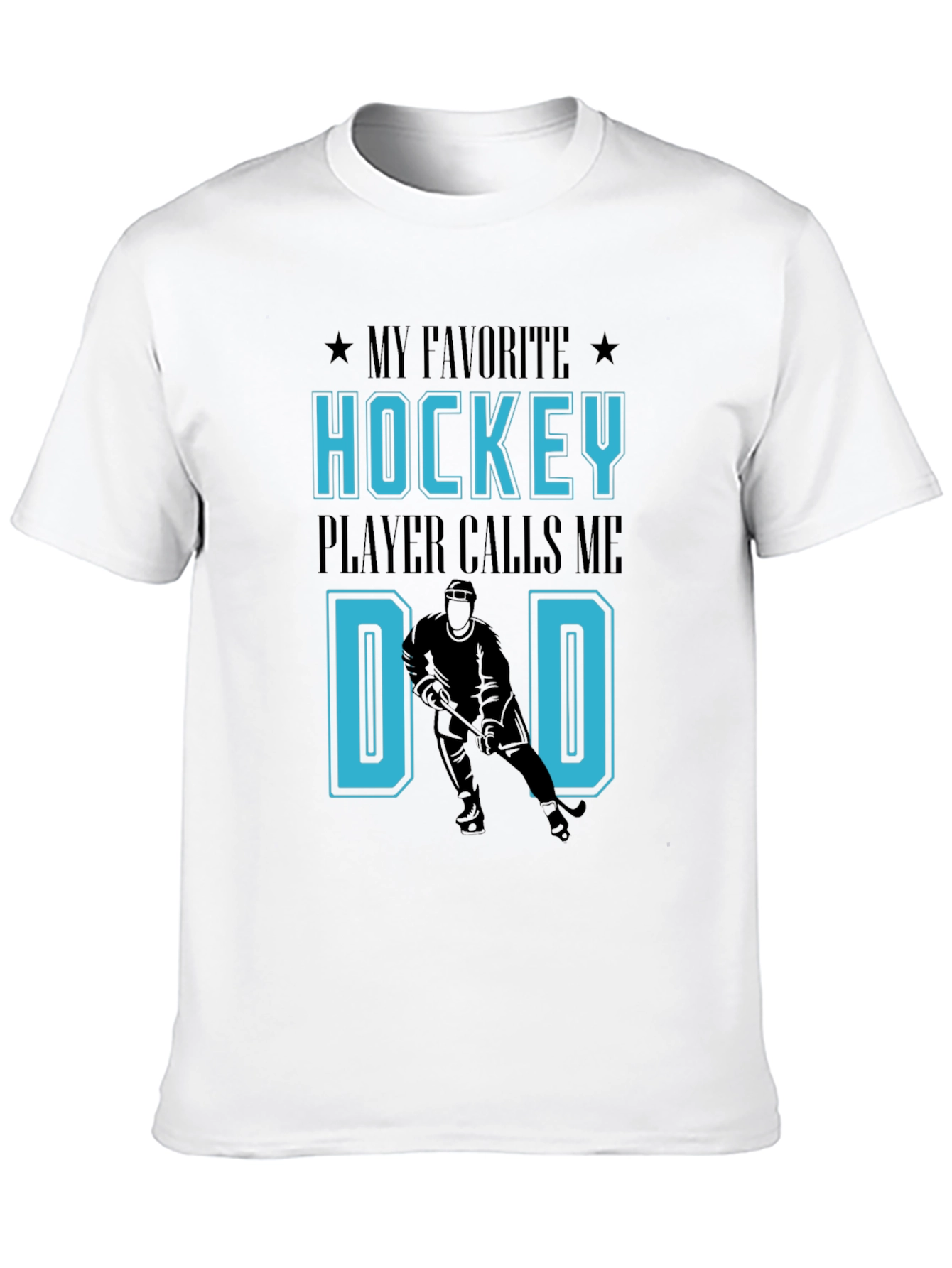 Black Hockey Dad T-Shirt: My Favorite Player Calls Me Dad view 10
