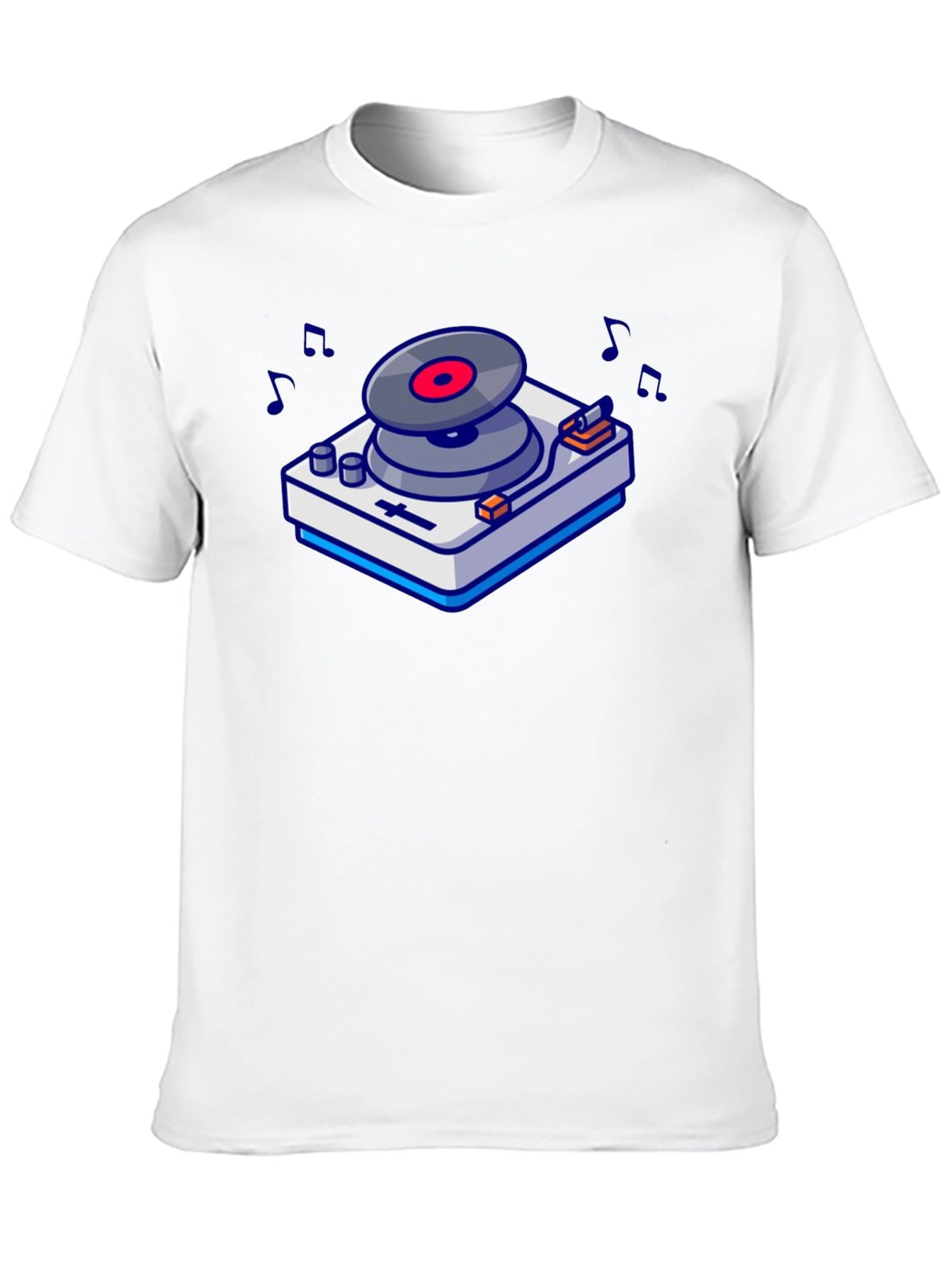 Black Retro Turntable Graphic T-Shirt - Music Lover's Tee view 10