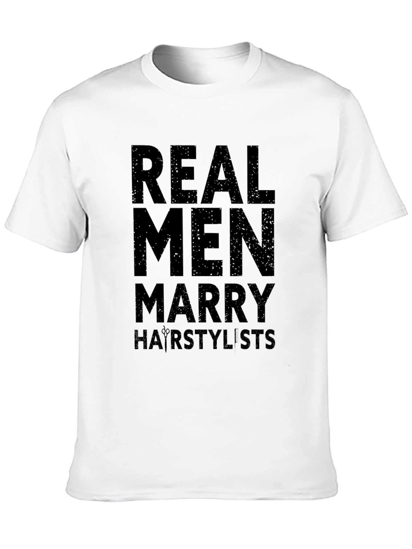 Black Real Men Marry Hair Stylists Black Graphic T-Shirt view 10
