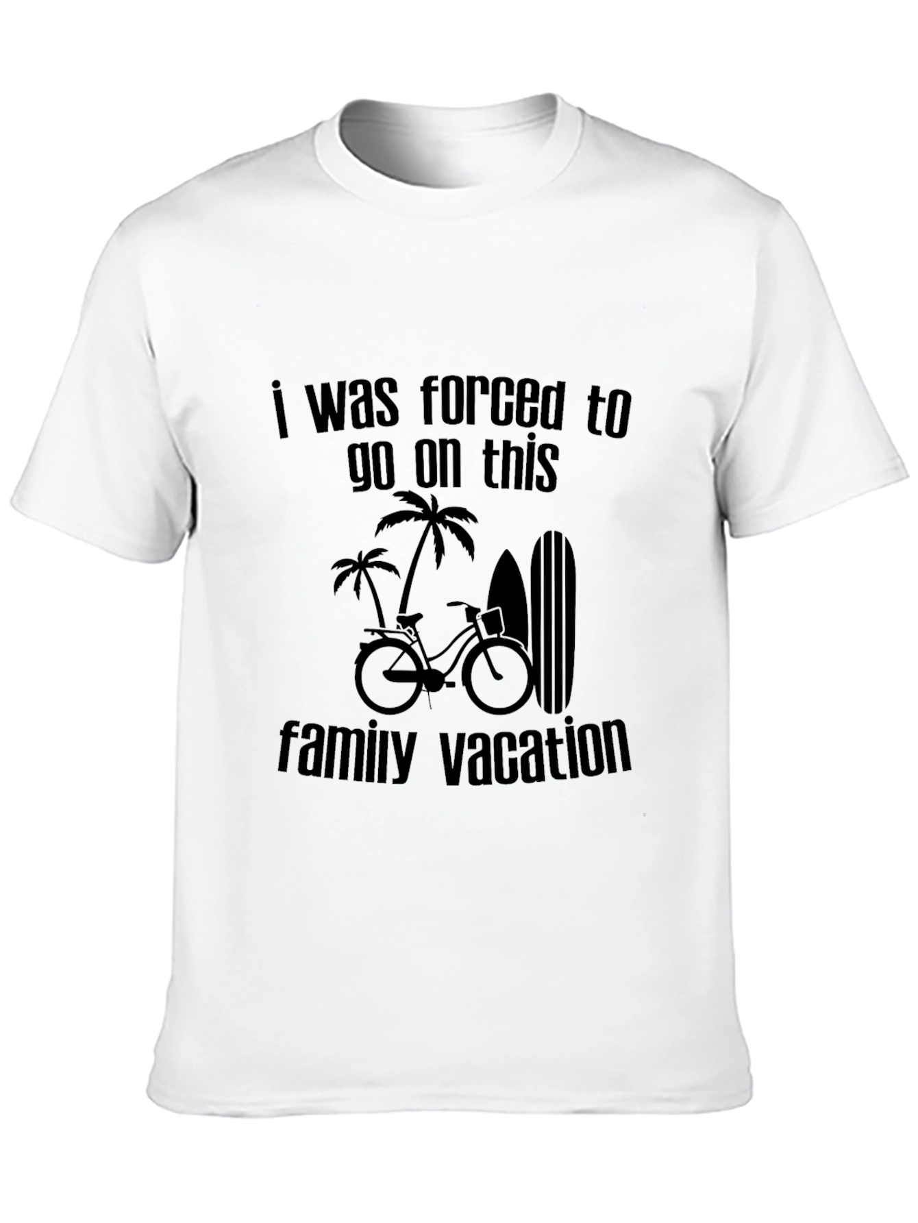 Black Funny Vacation Tee - I Was Forced To Go On This view 10