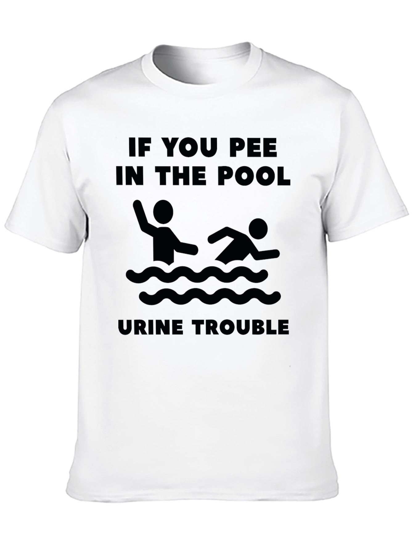 Black Funny "If You Pee in the Pool" Graphic Tee view 10
