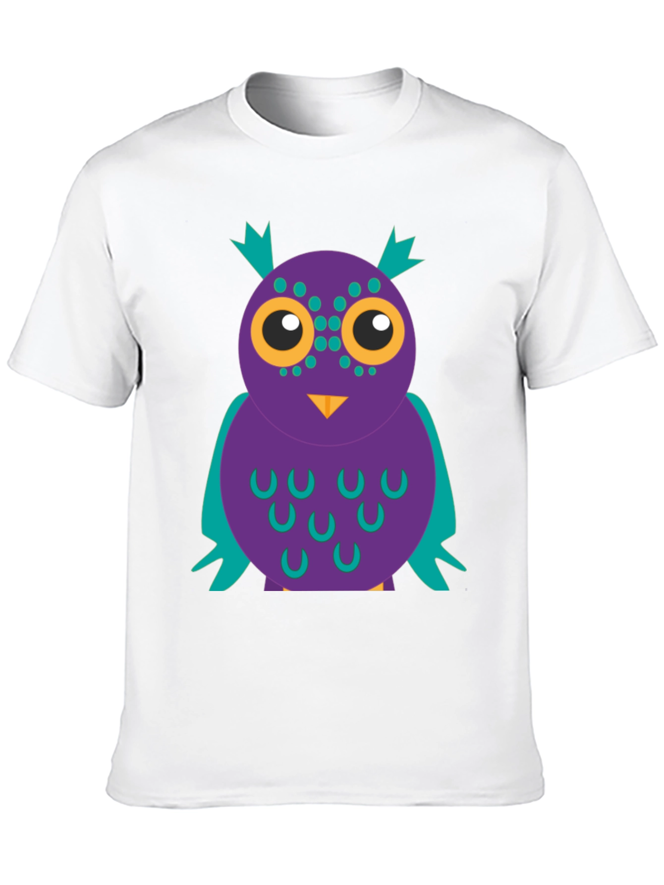 Black Funky Owl Graphic Tee - Black Cotton T-Shirt view 10