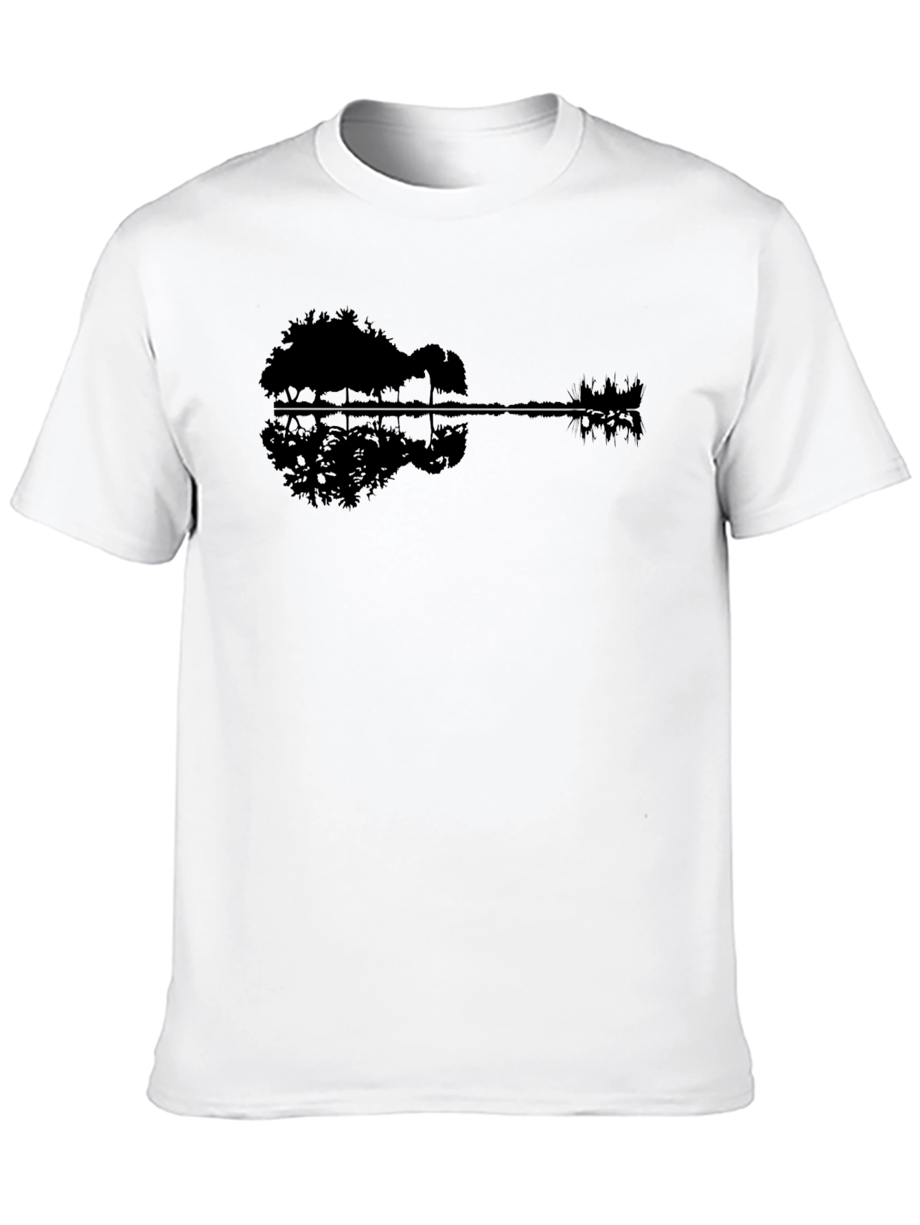 Black Guitar Landscape Black T-Shirt view 10