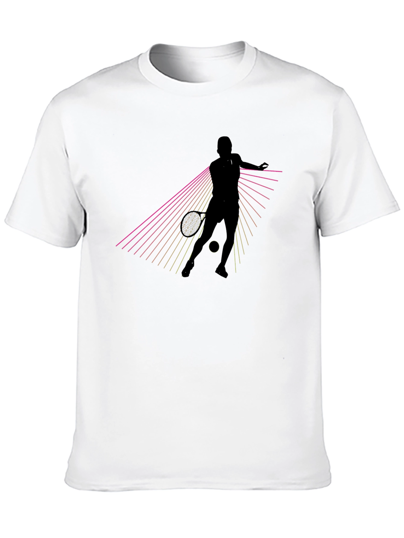Black Tennis Player Graphic Tee - Retro Style view 10