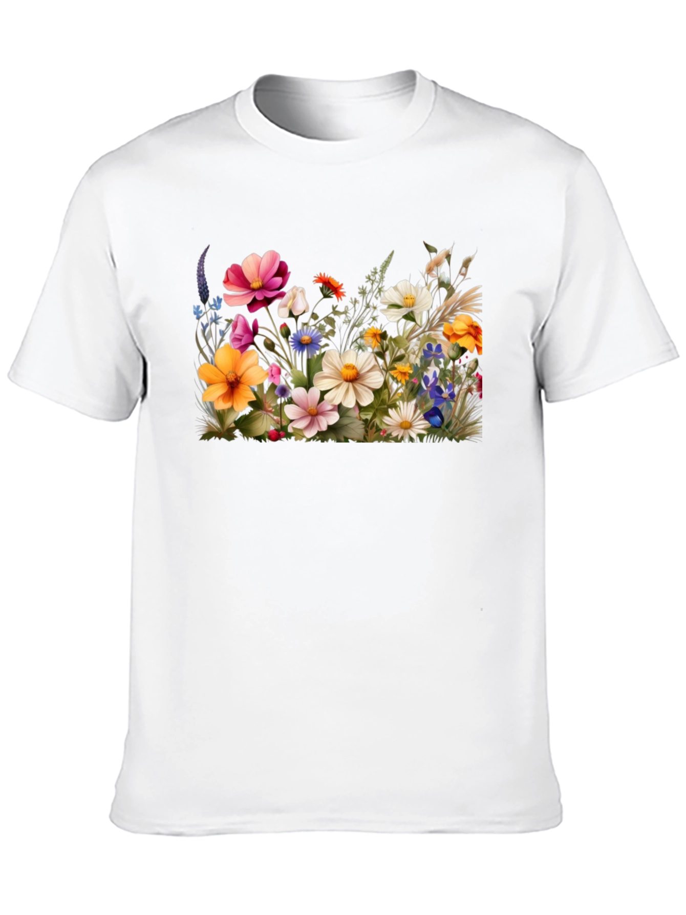 Black Floral Print Black T-Shirt view 10