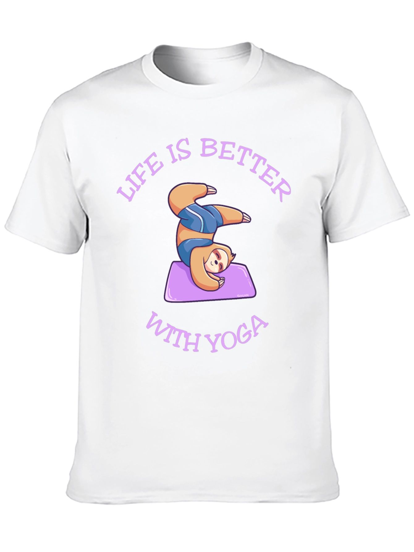 Black Sloth Yoga T-Shirt: Life is Better With Yoga view 10