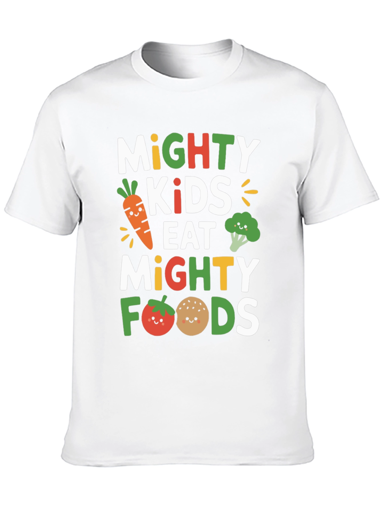 Black Mighty Kids Eat Mighty Foods T-Shirt view 10