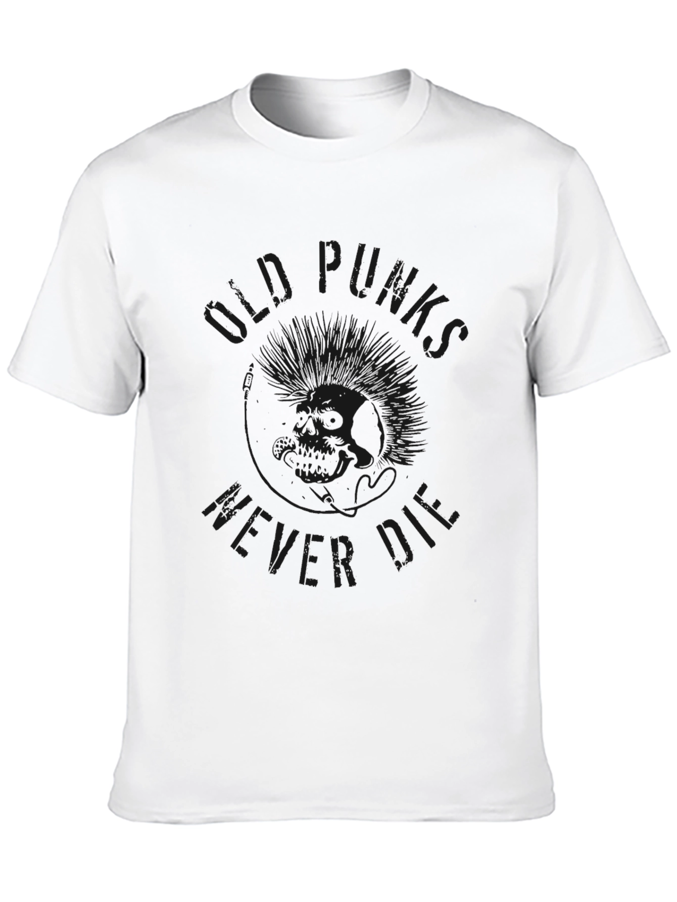 Black Black Punk Never Die Graphic Tee view 10