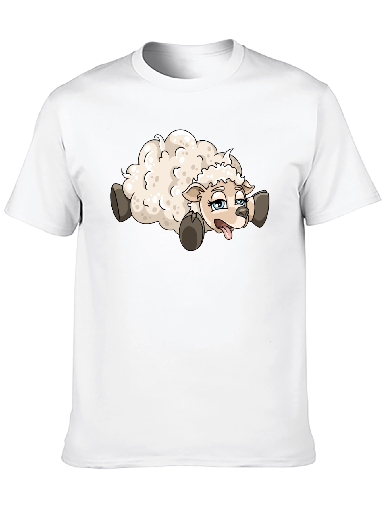 Black Cartoon Sheep Graphic Tee - Black view 10