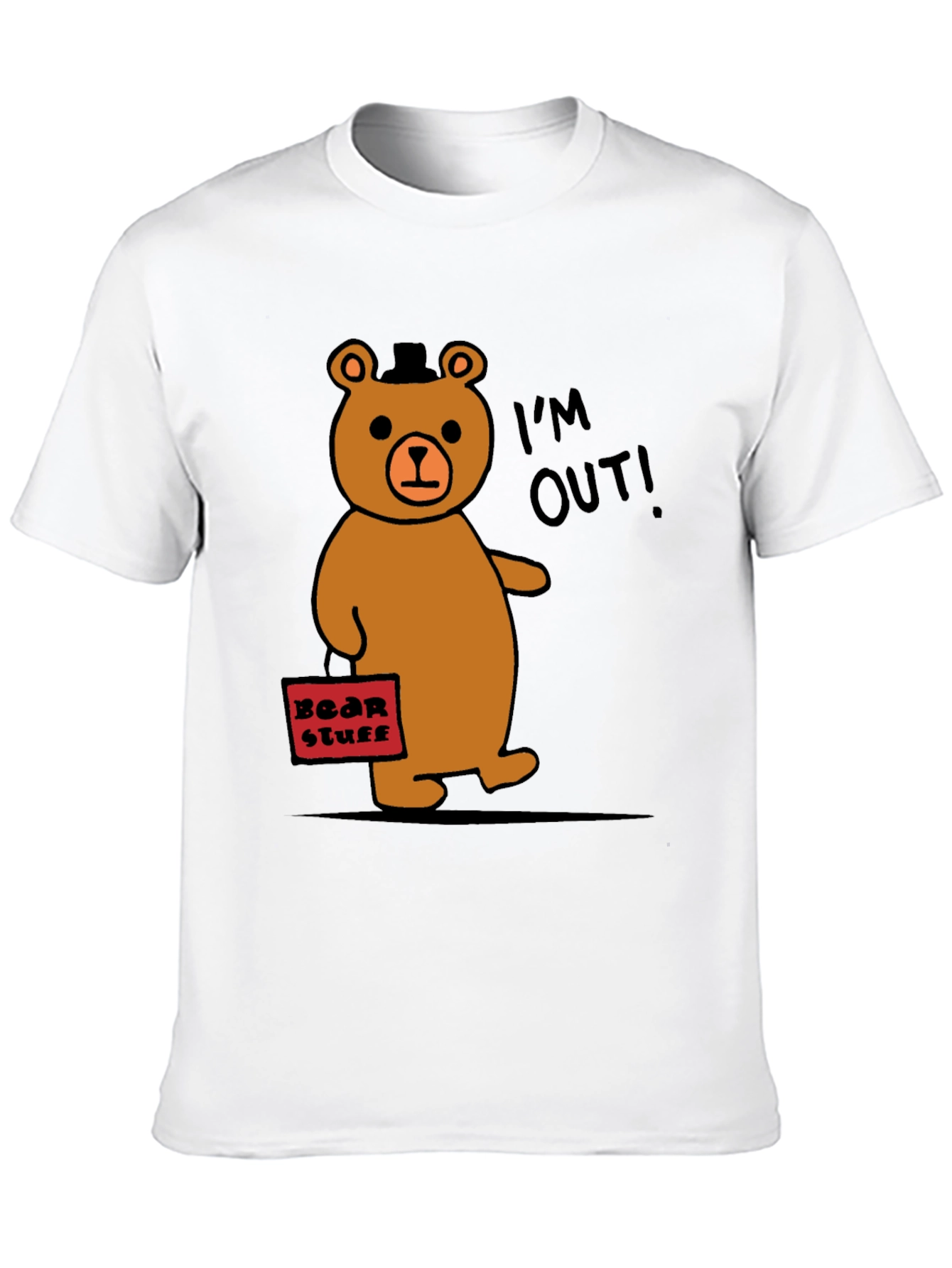 Black Funny Bear Leaving T-Shirt - I'm Out! view 10