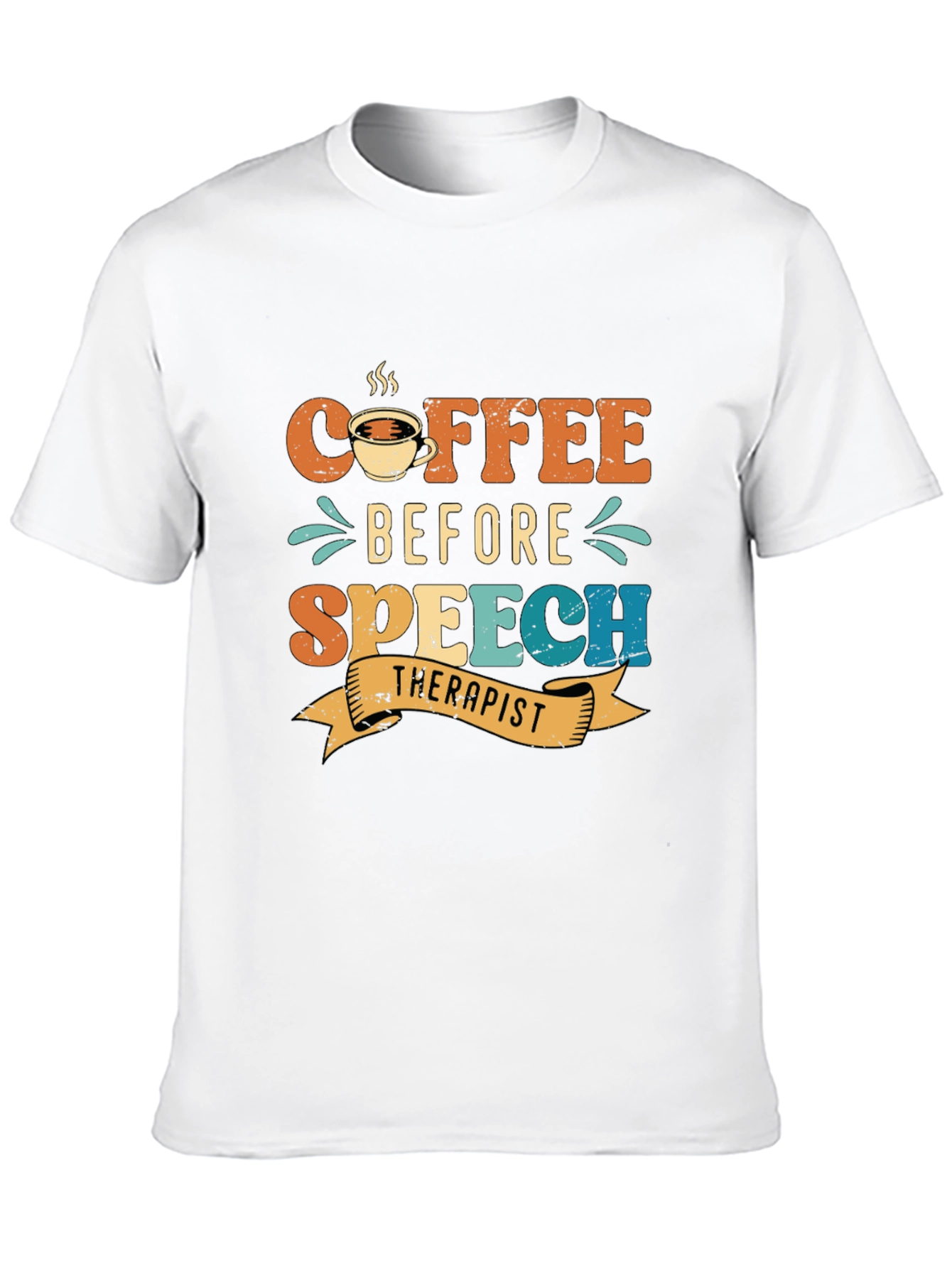 Black Coffee Before Speech Therapist T-Shirt view 10