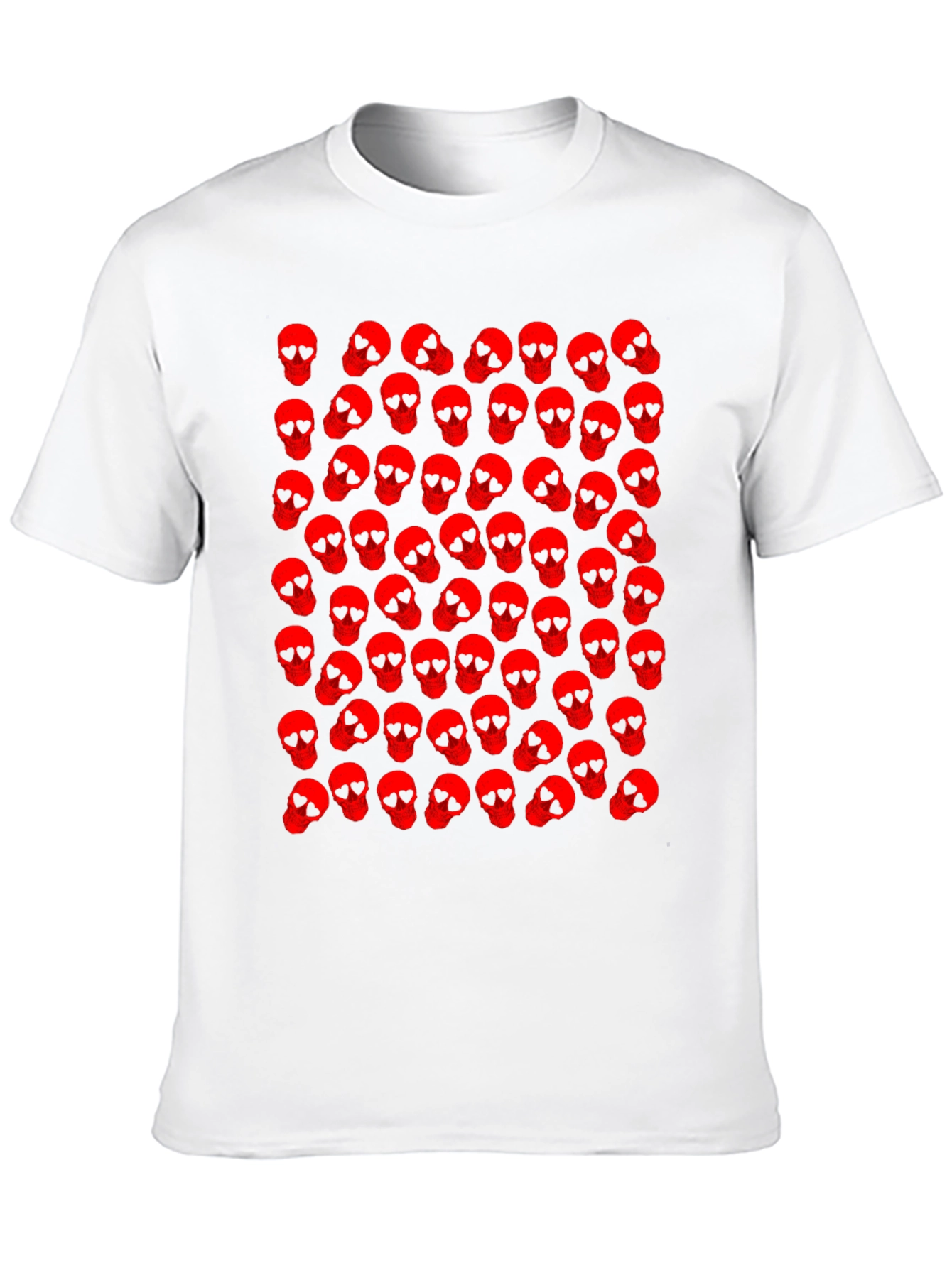 Black Skull Pattern Black T-Shirt view 10