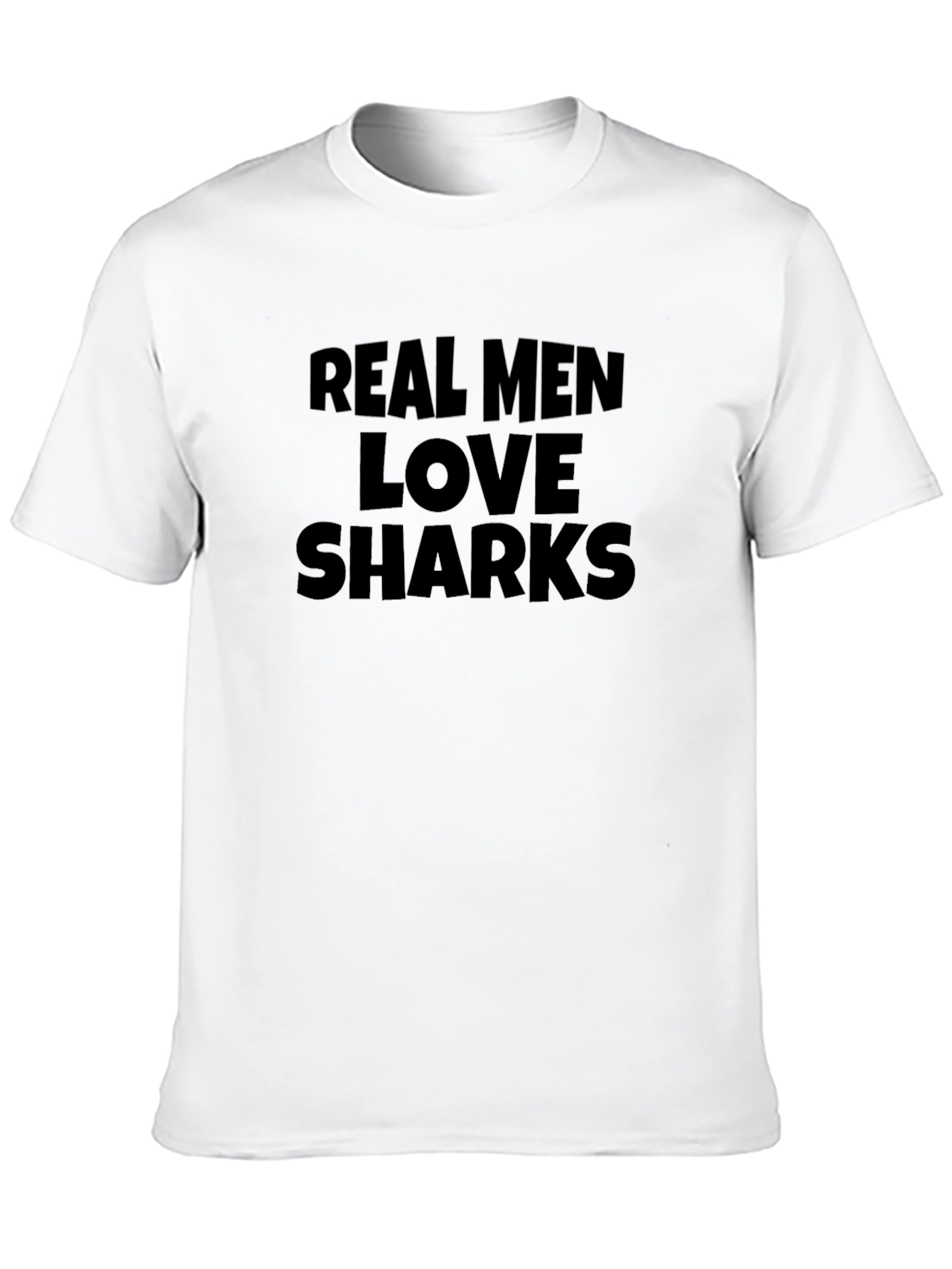 Black Real Men Love Sharks Graphic Tee - Black view 10