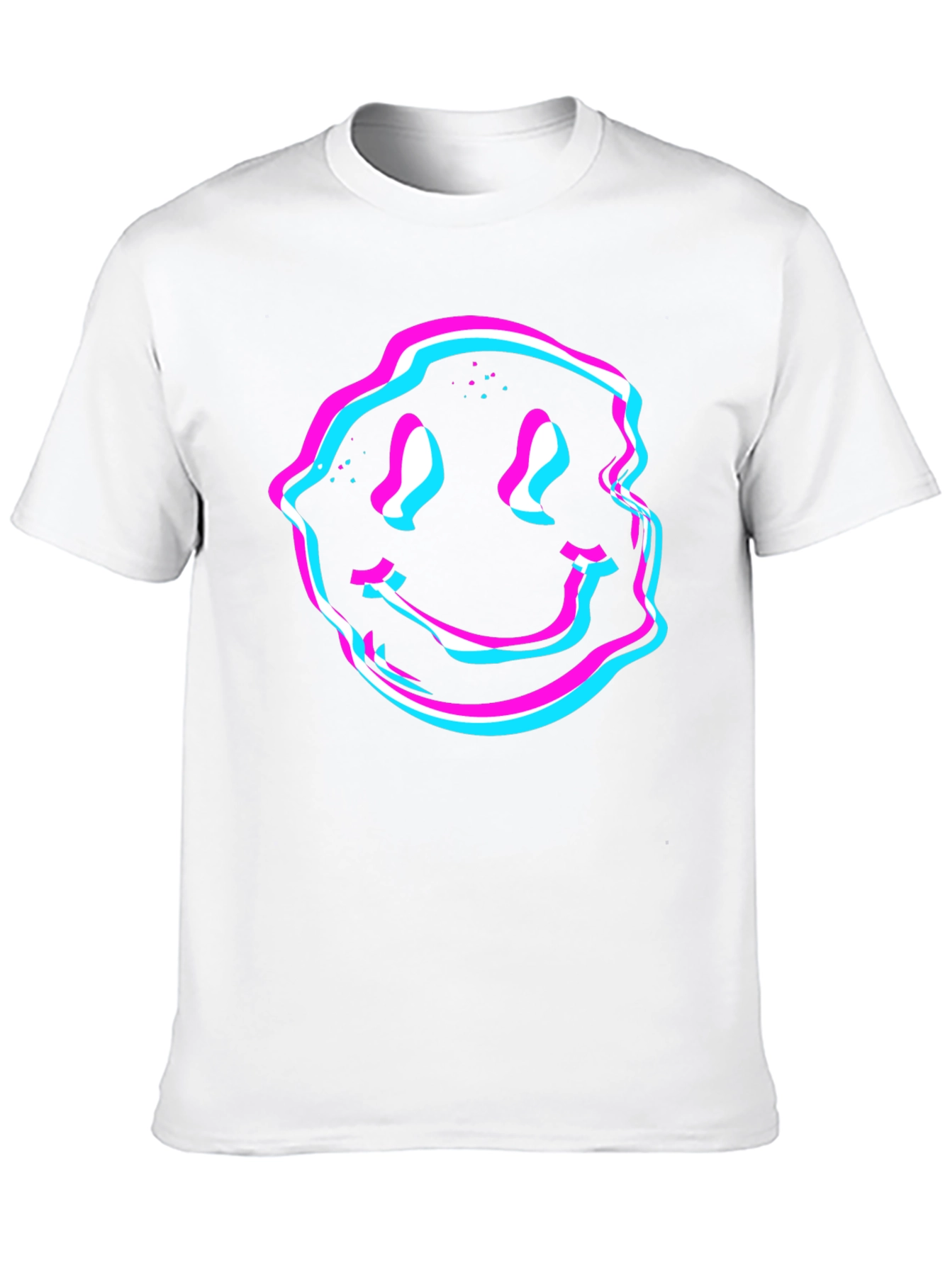 Black Glitch Smiley Face Graphic Tee - Black view 10