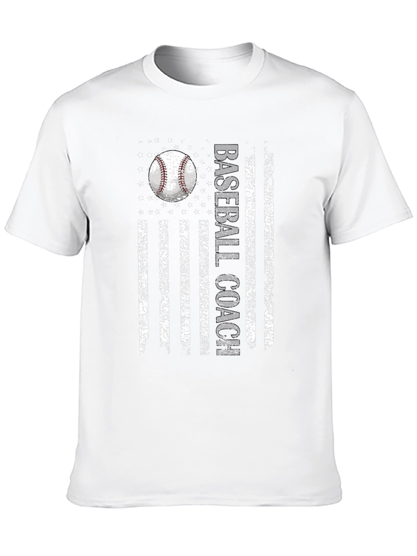 Black Baseball Coach USA Flag T-Shirt view 10