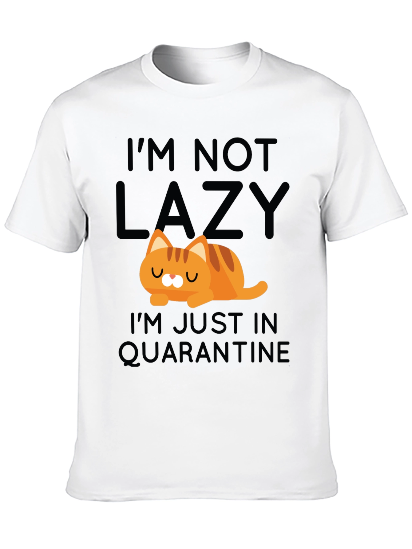 Black Funny Cat Quarantine T-Shirt view 10
