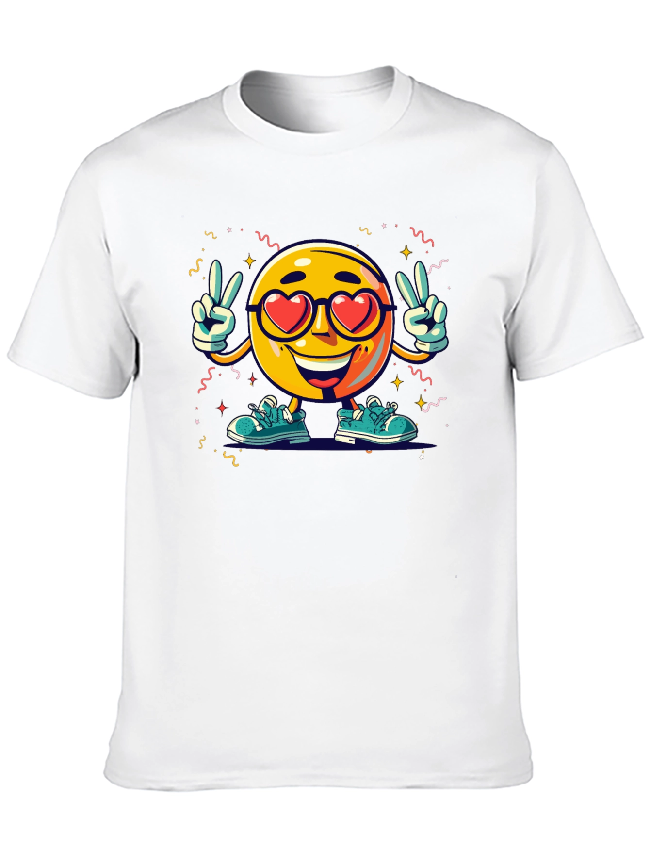 Black Emoji Love T-Shirt: Fun & Unique Design view 10