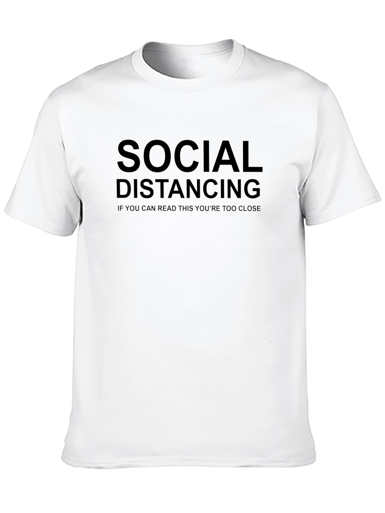 Black Social Distancing Slogan Graphic Tee - Black view 10