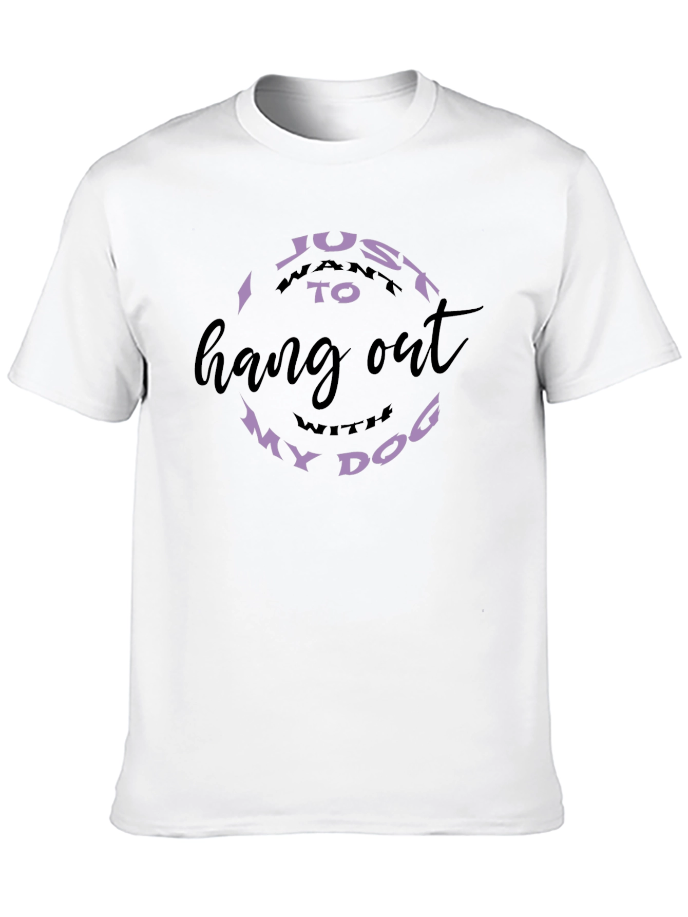 Black I Just Want To Hang Out With My Dog Black Tee view 10