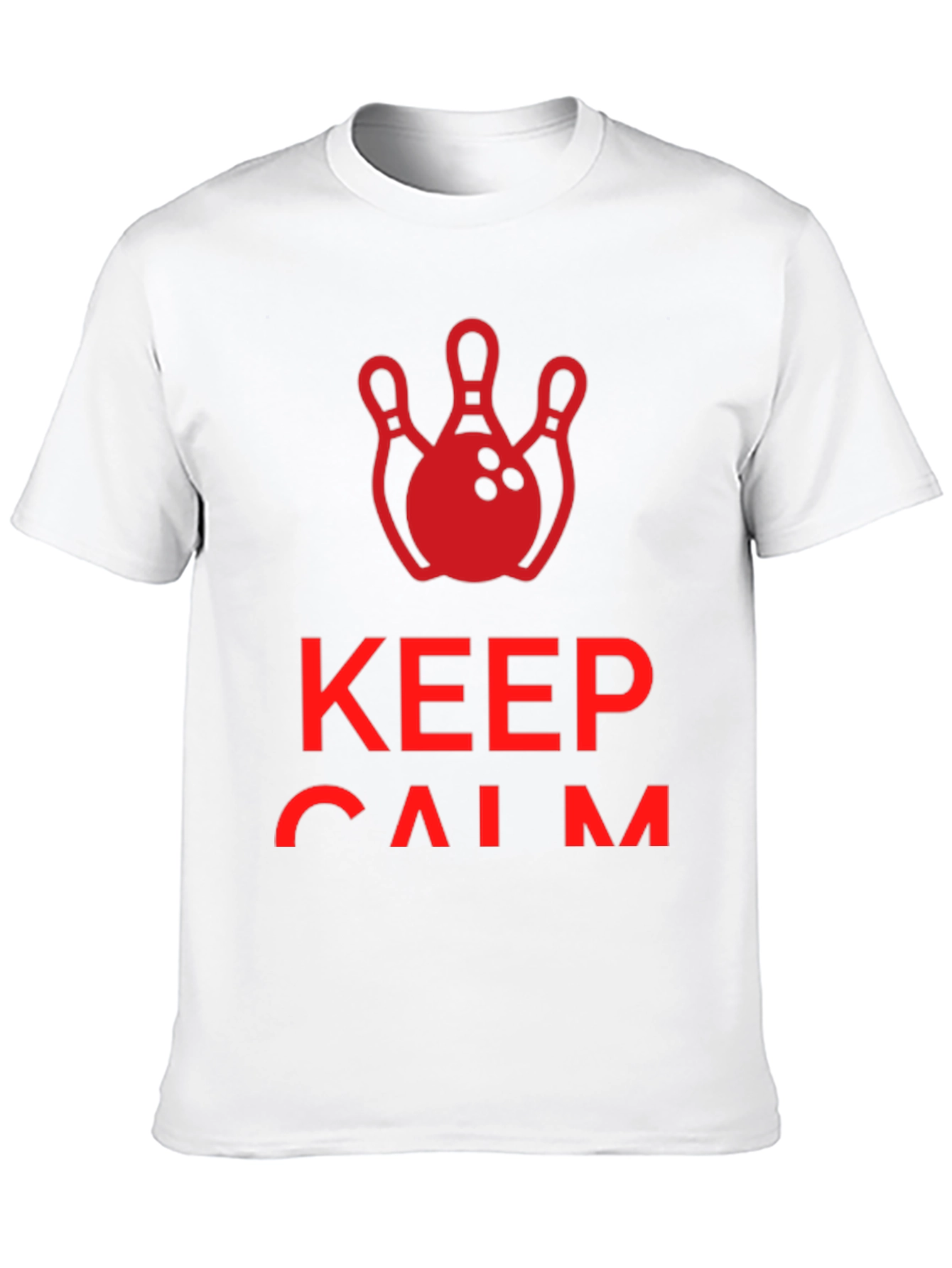 Black Keep Calm and Bowl On T-Shirt - Red Bowling Design view 10