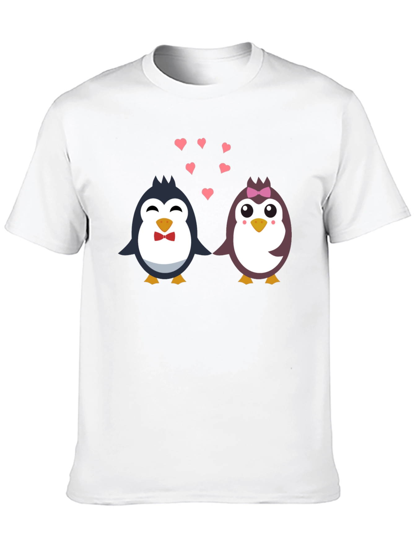 Black Penguin Love T-Shirt - Cute Cartoon Couple Design view 10