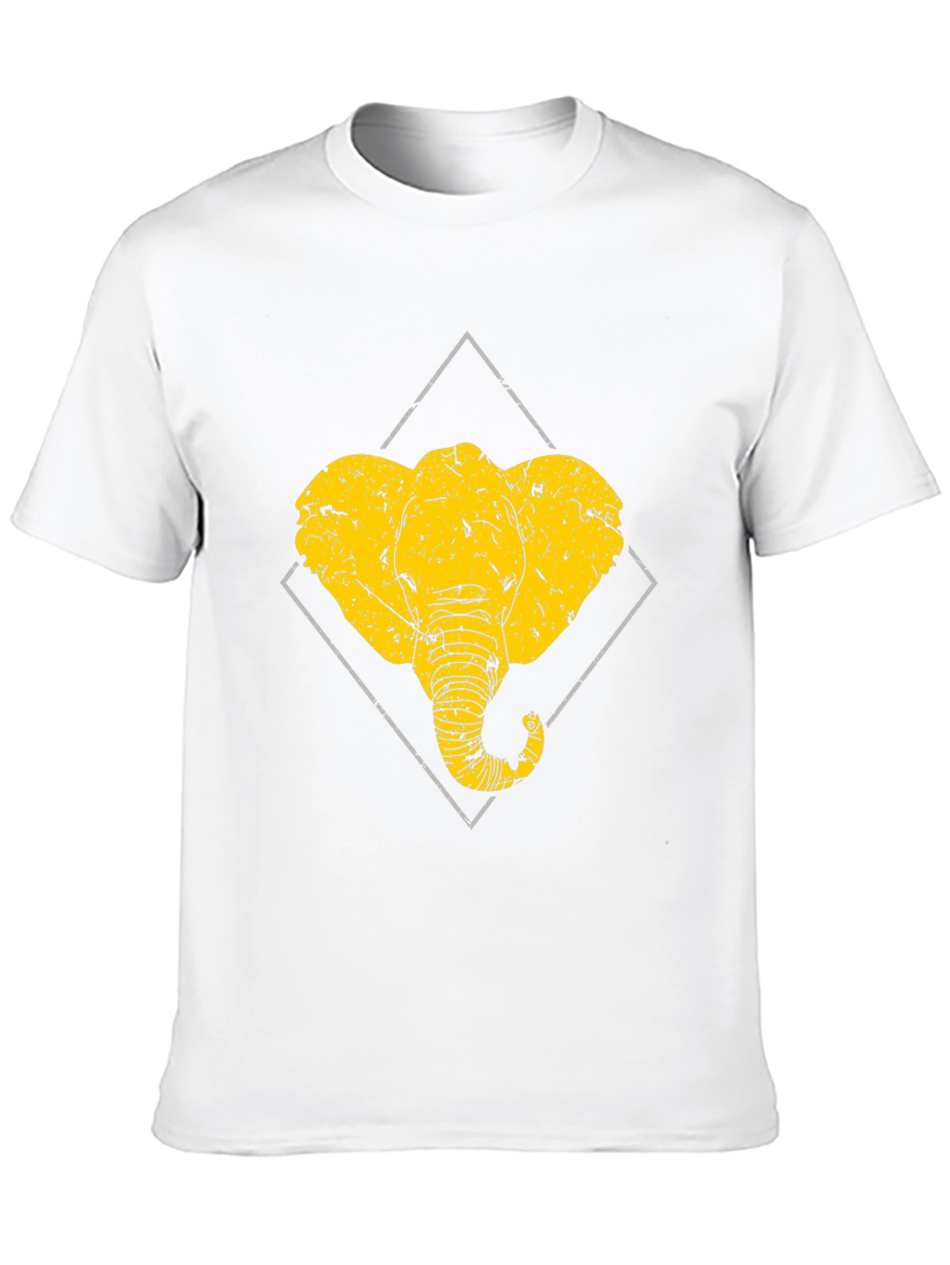 Black Elephant Graphic Tee - Distressed Design, Black Cotton view 10