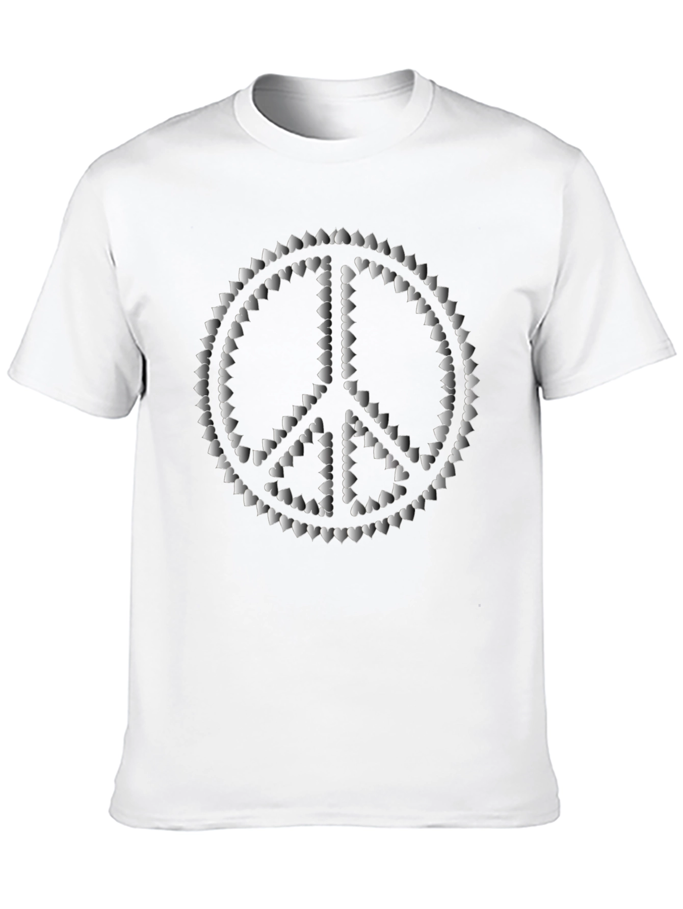 Black Peace Sign Heart T-Shirt view 10